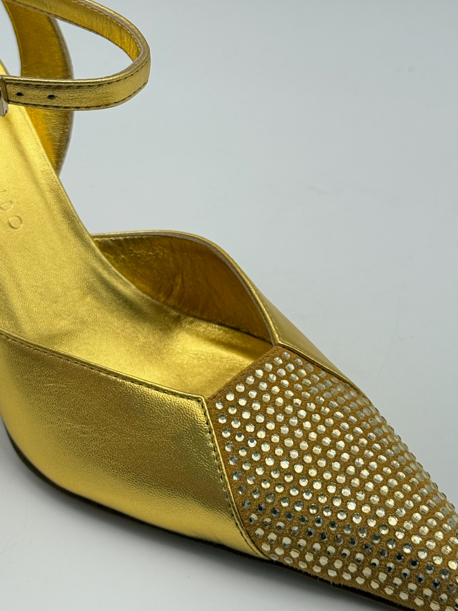 Décolleté Oro Con Punta Strass