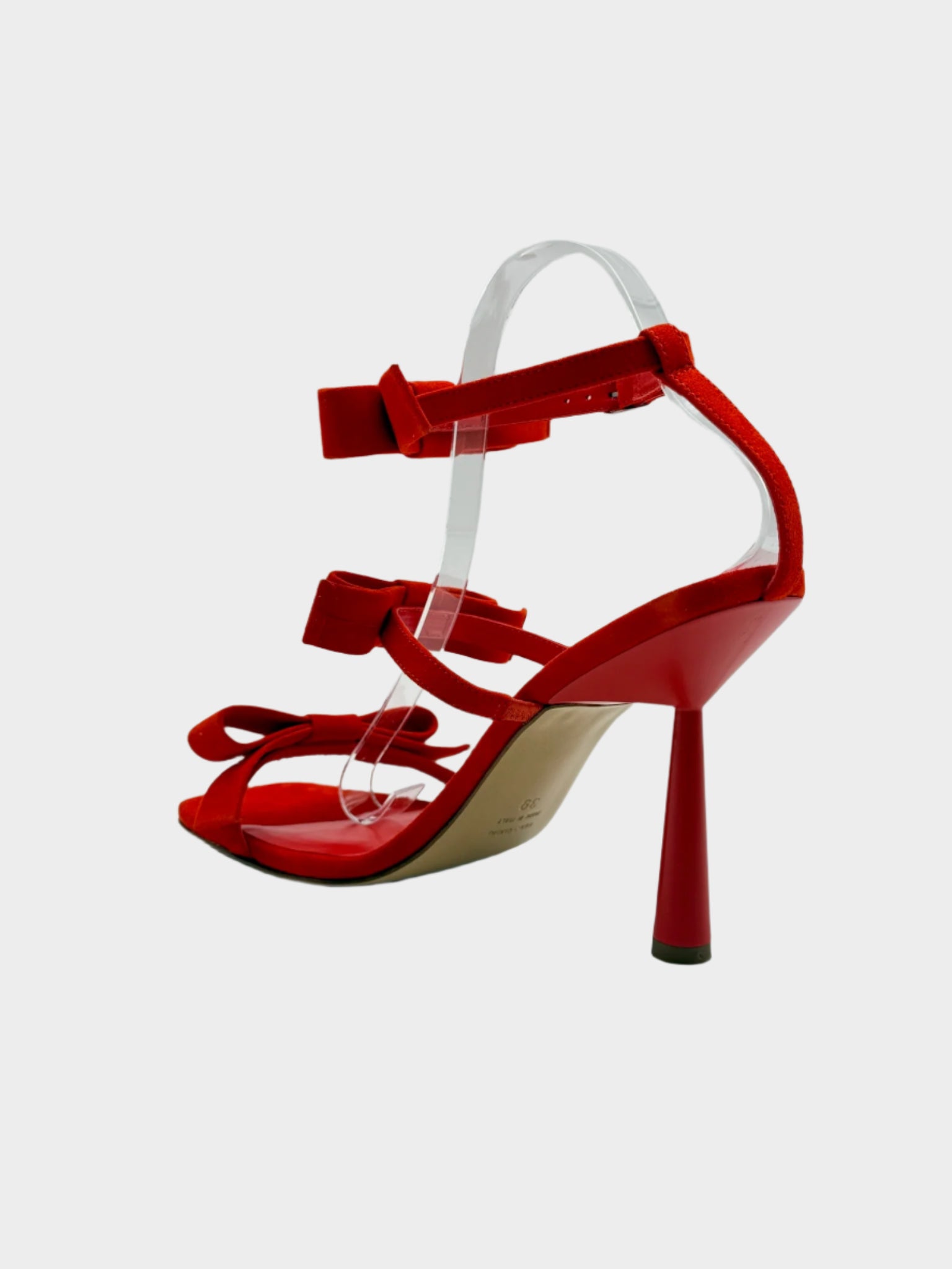 Sandali Rossi Suede Con Fiocchi