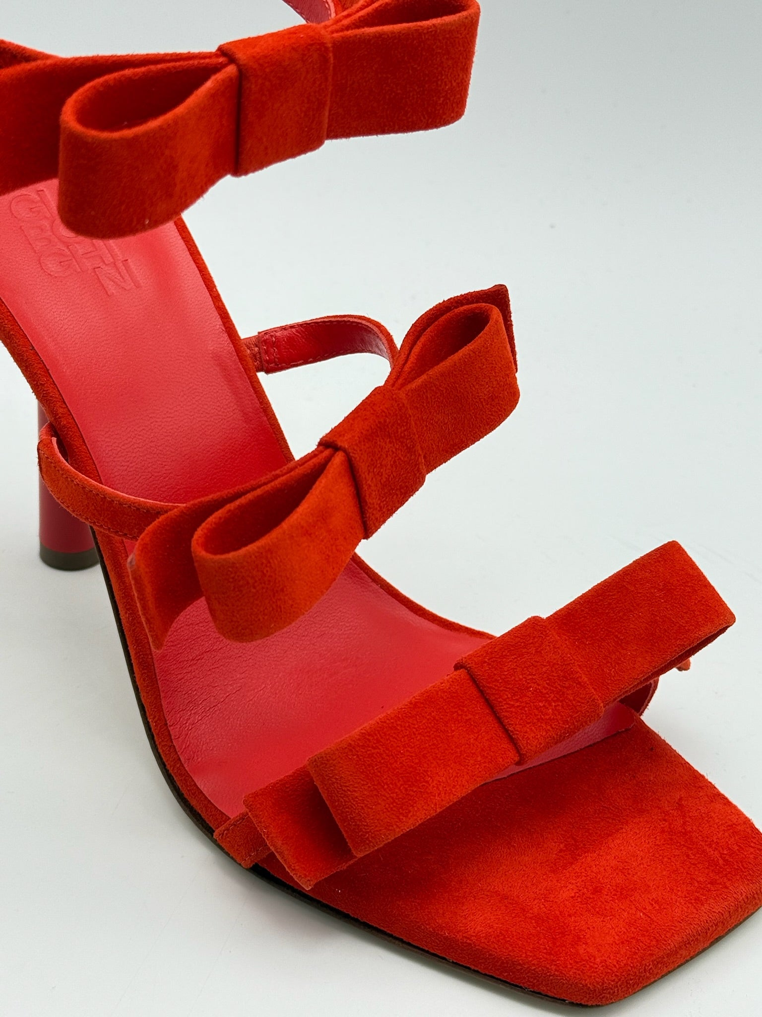 Sandali Rossi Suede Con Fiocchi