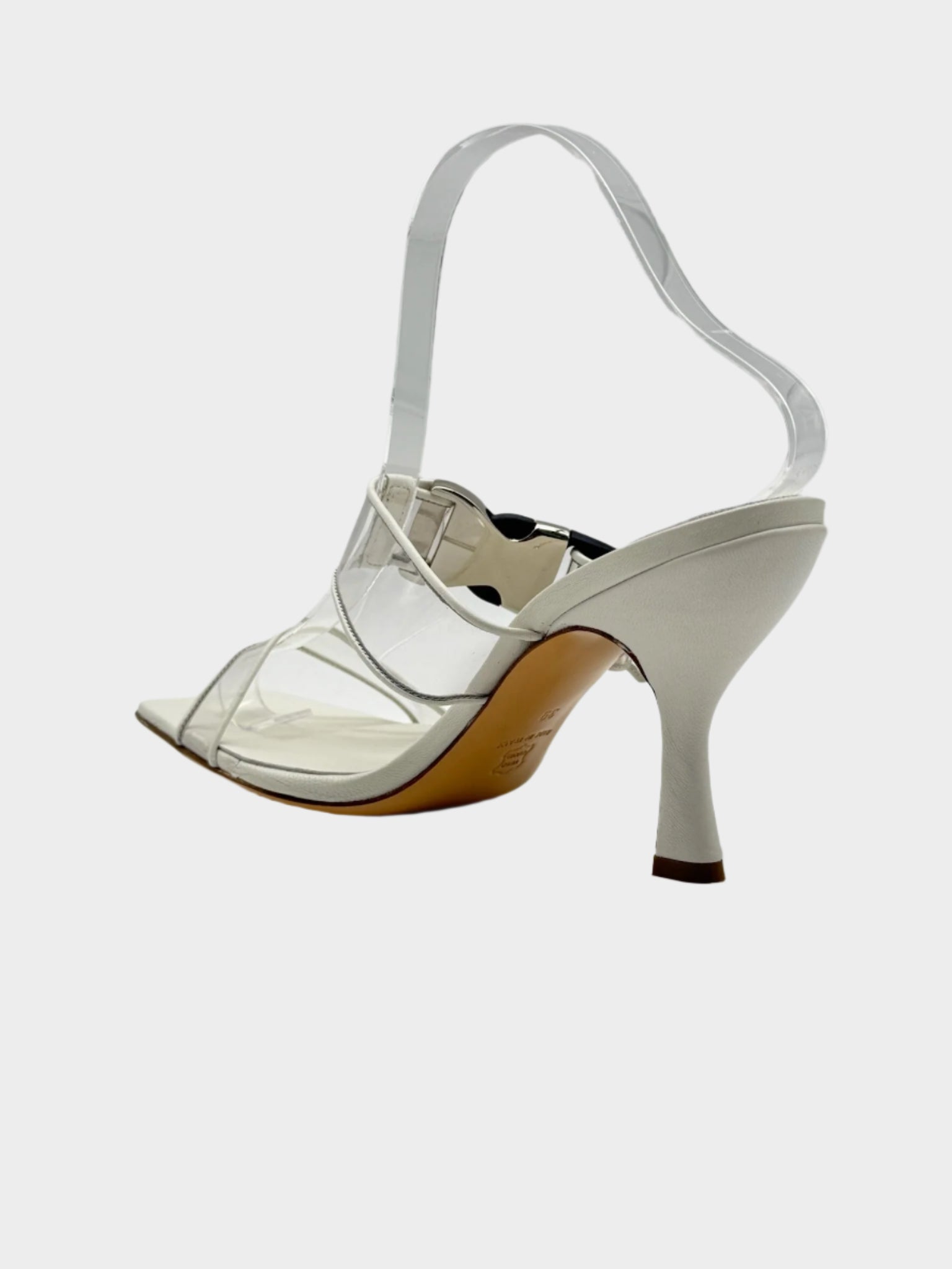 Sandali Bianchi Con Fibbia Maxi