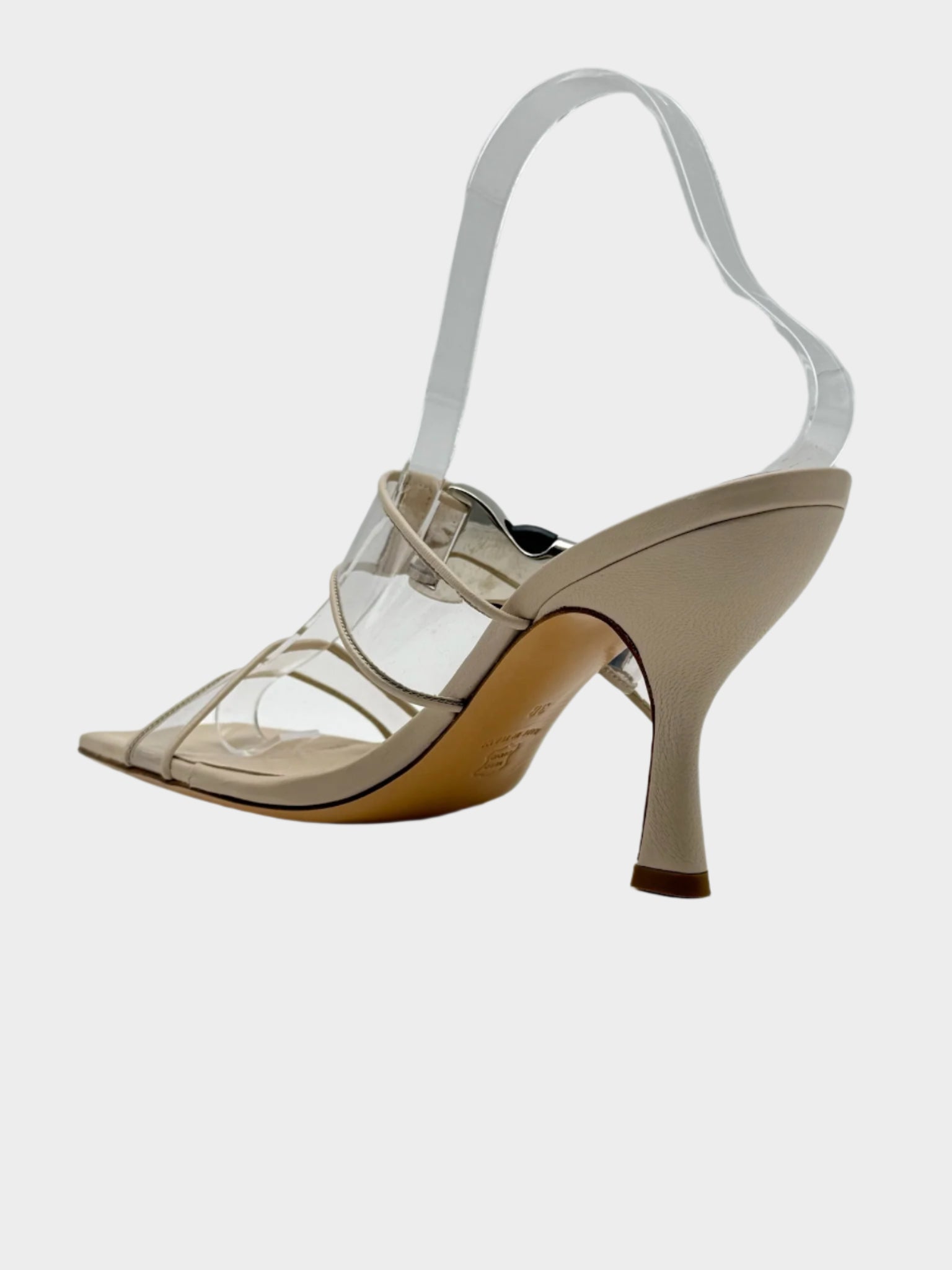 Sandali Beige Con Fibbia Maxi