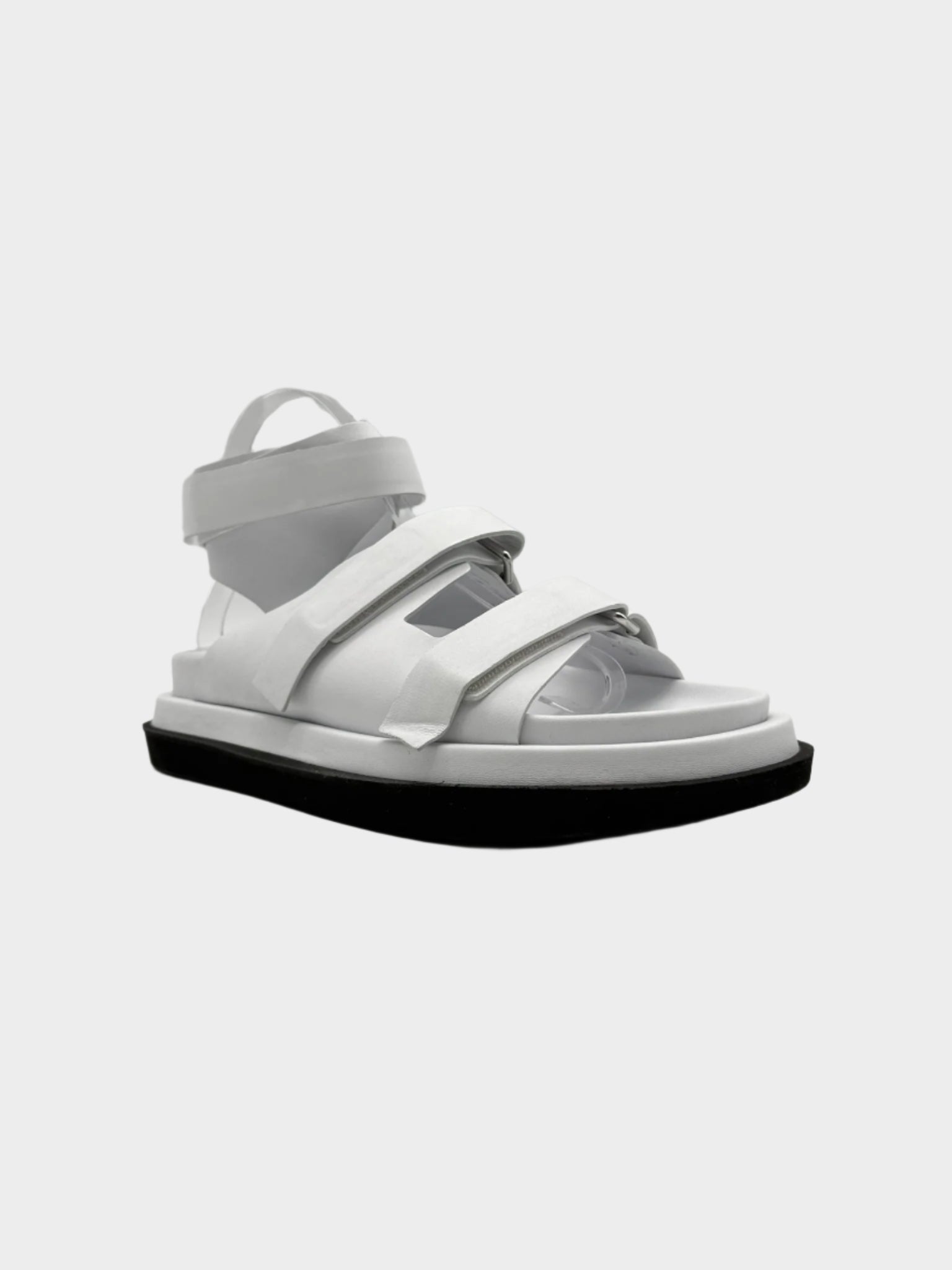 White Sandals With Removable Leather Sock