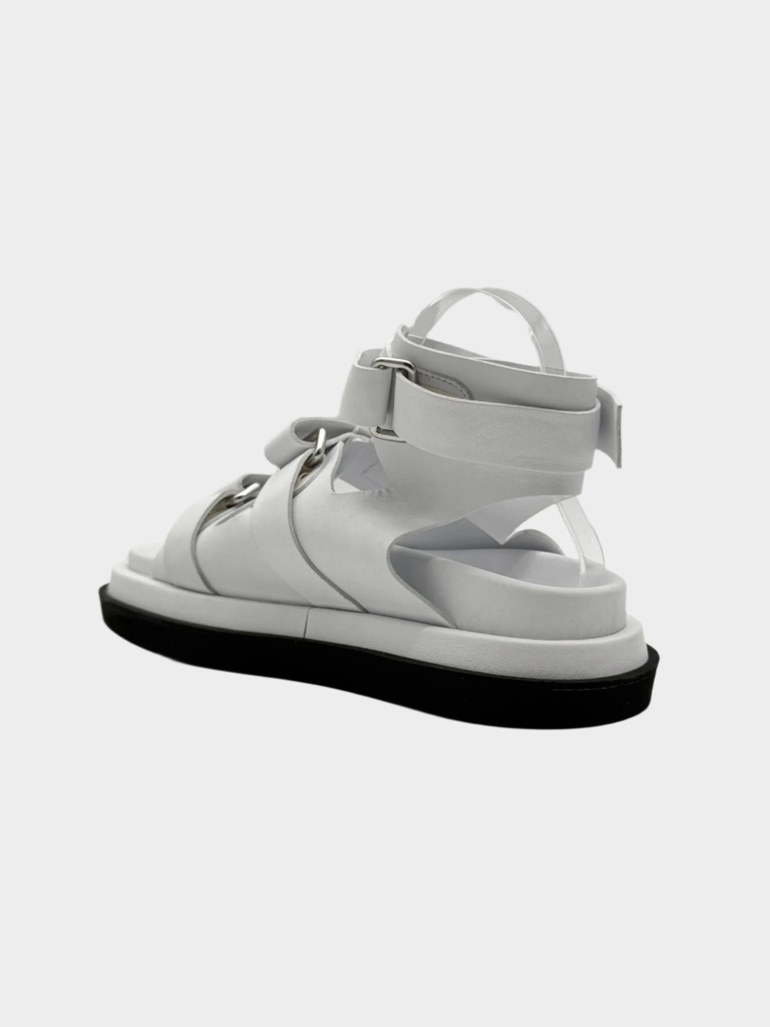 White Sandals With Removable Leather Sock