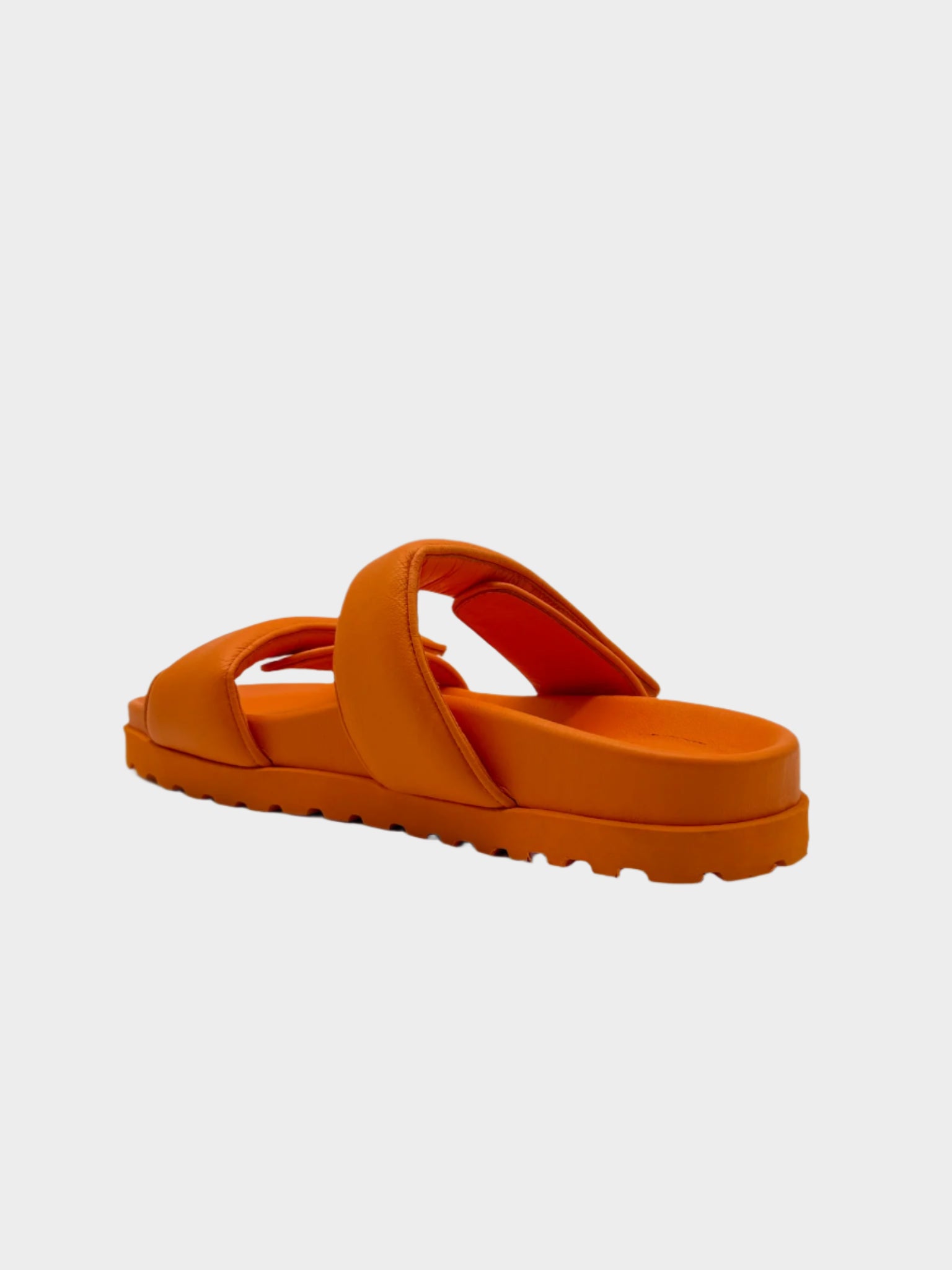 Orange Leather Sandals with Double Strap