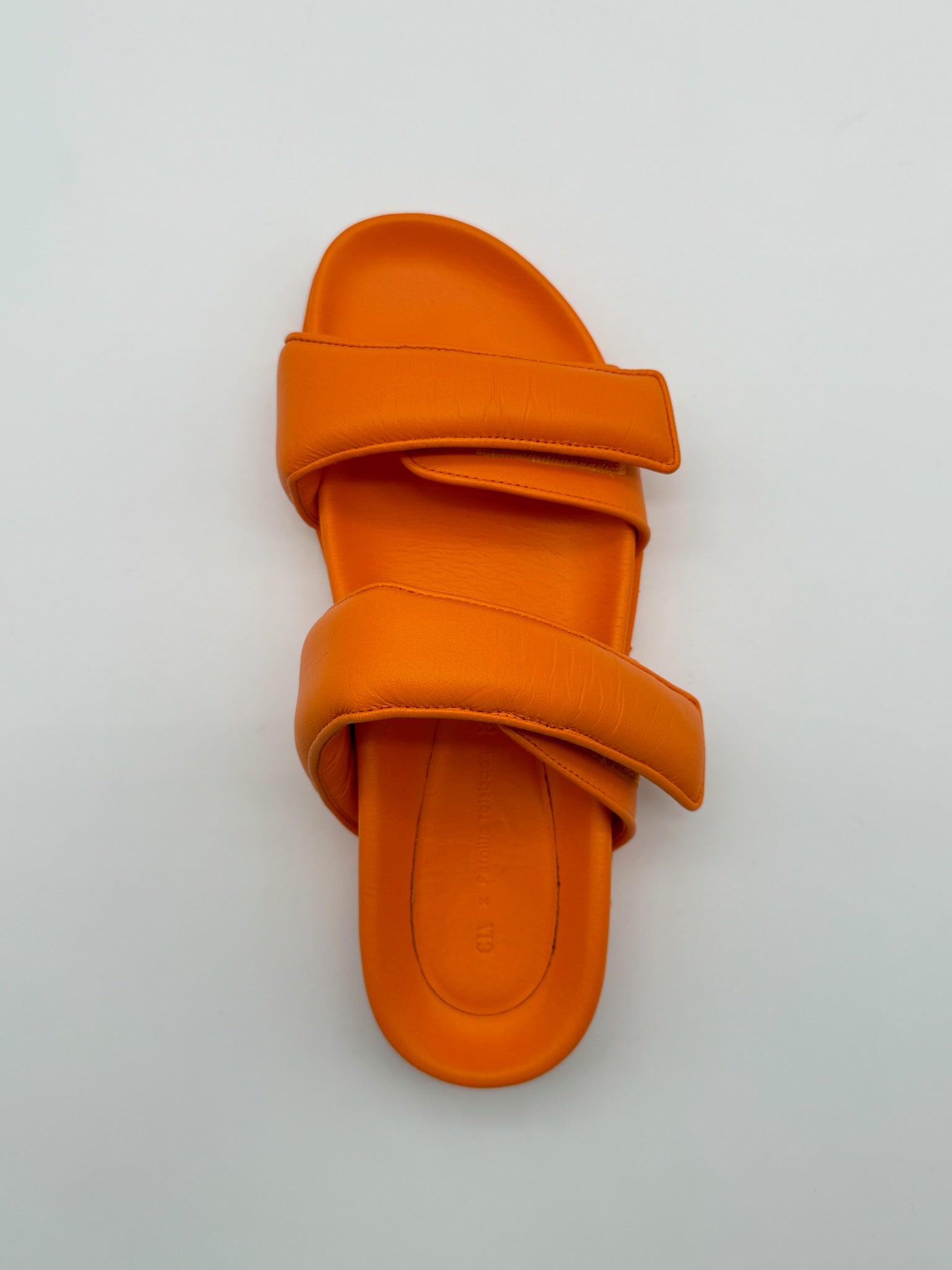 Orange Leather Sandals with Double Strap