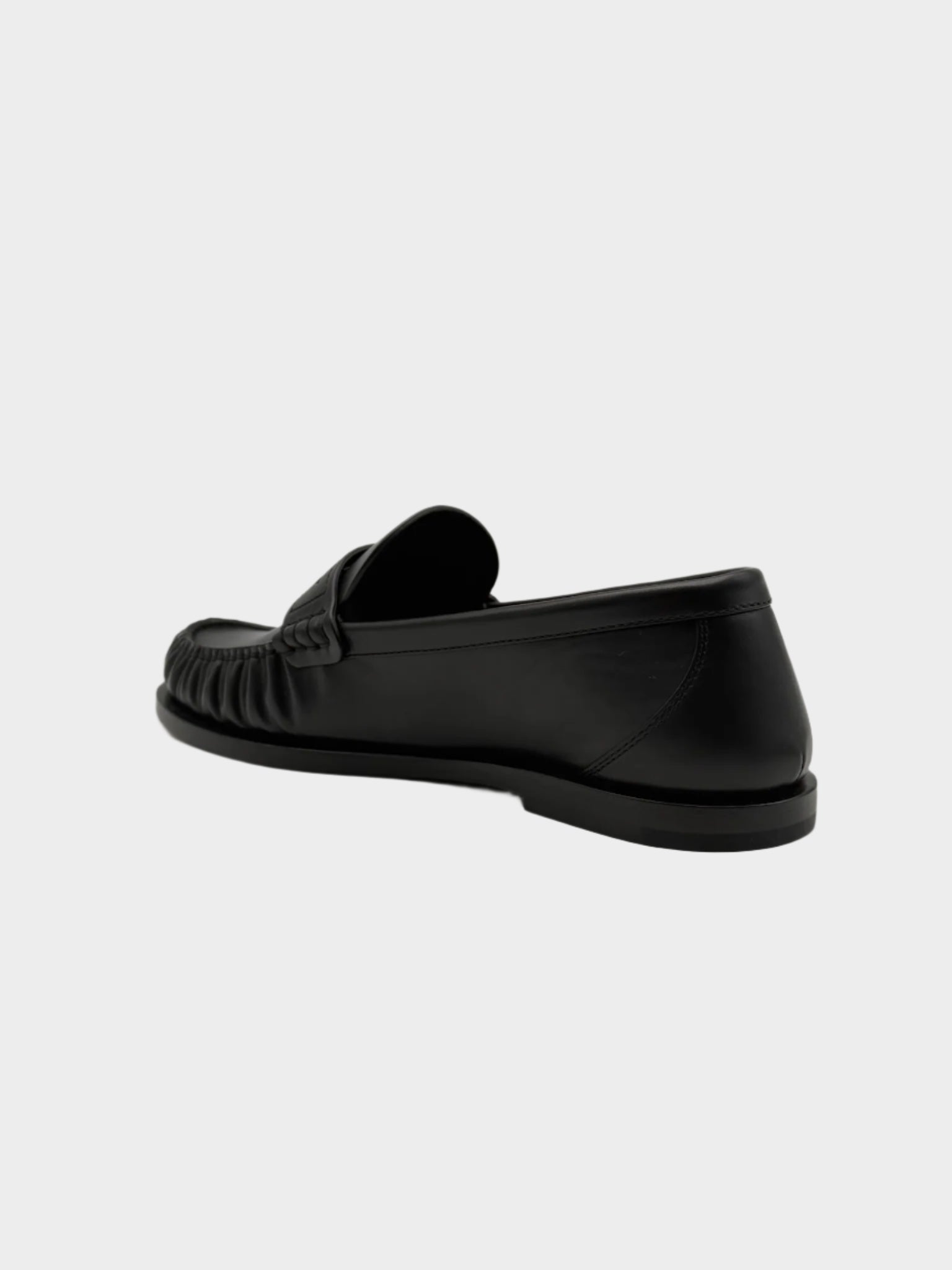 Mocassini Neri In Pelle Con Logo YSL