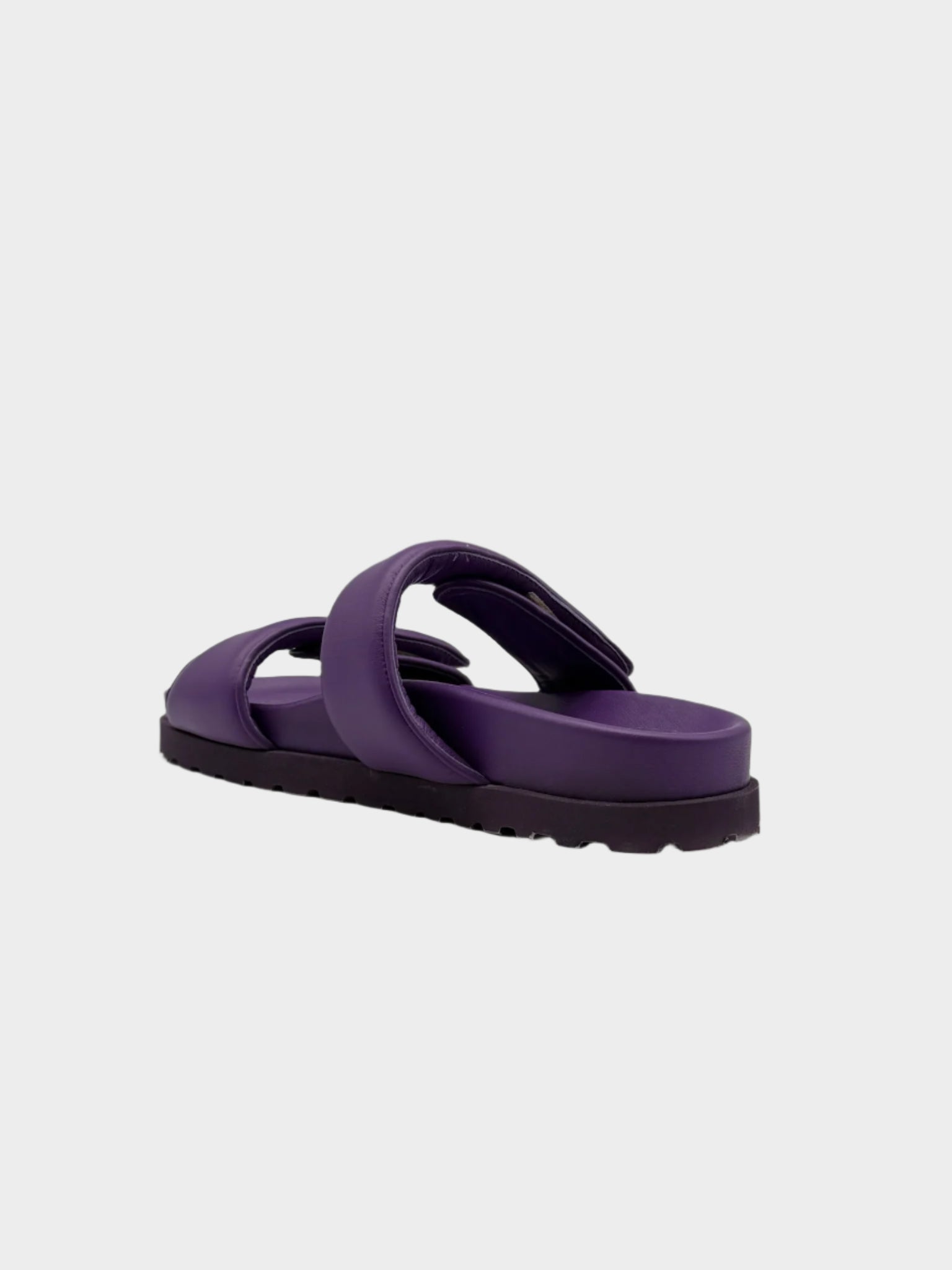 Purple Leather Sandals With Double Strap