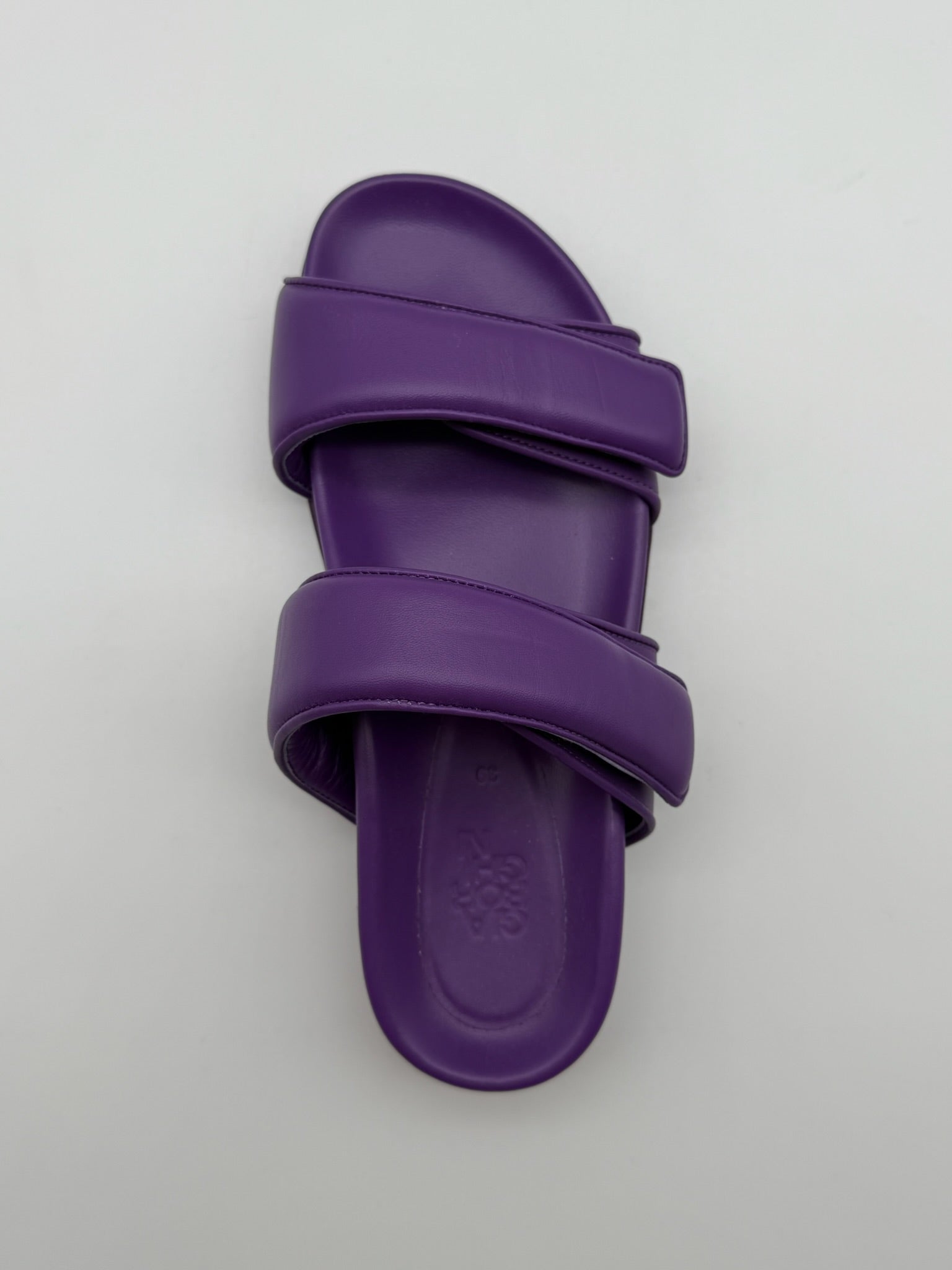 Purple Leather Sandals With Double Strap