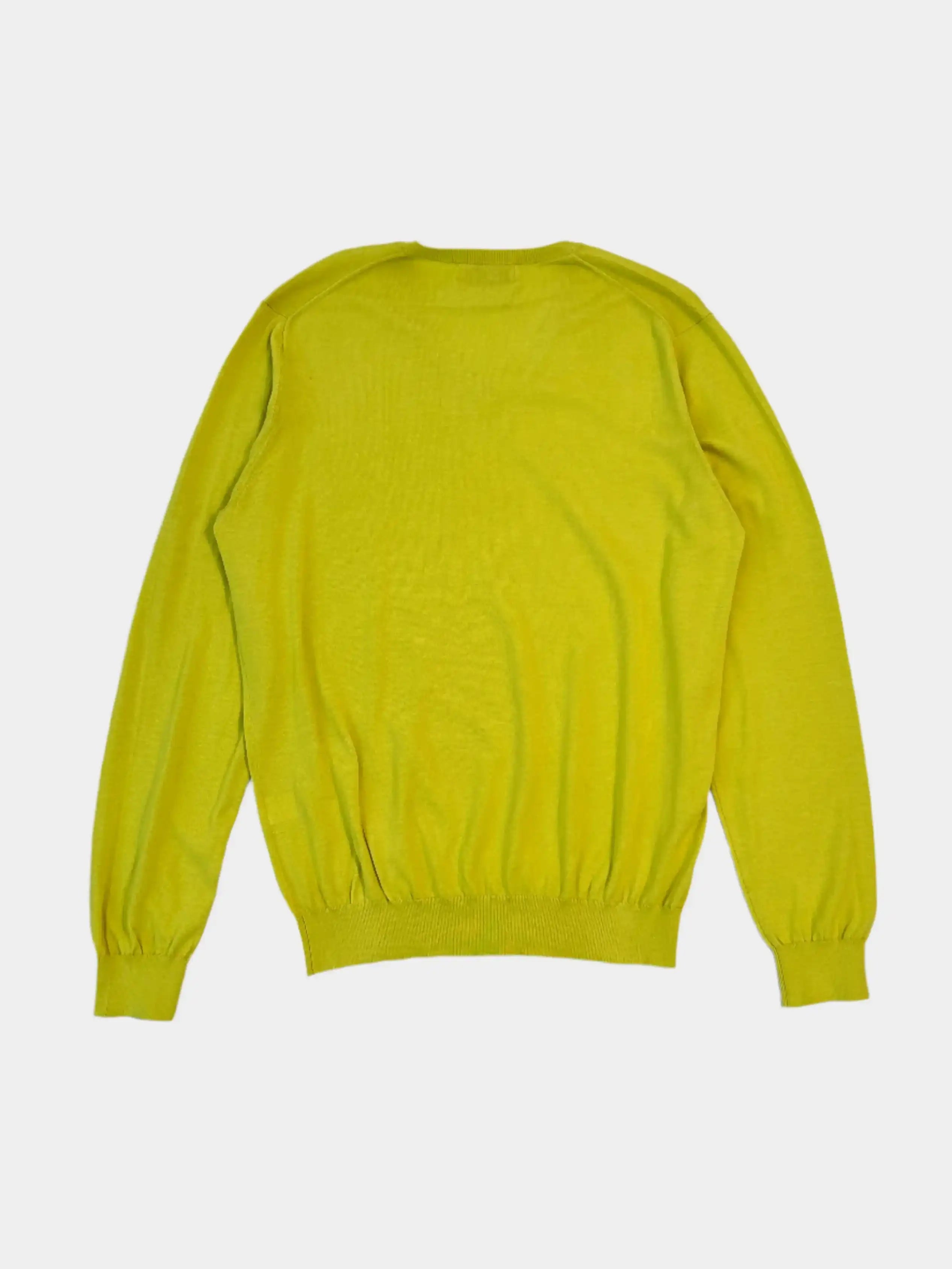 Maglione Giallo Con Scollo A V