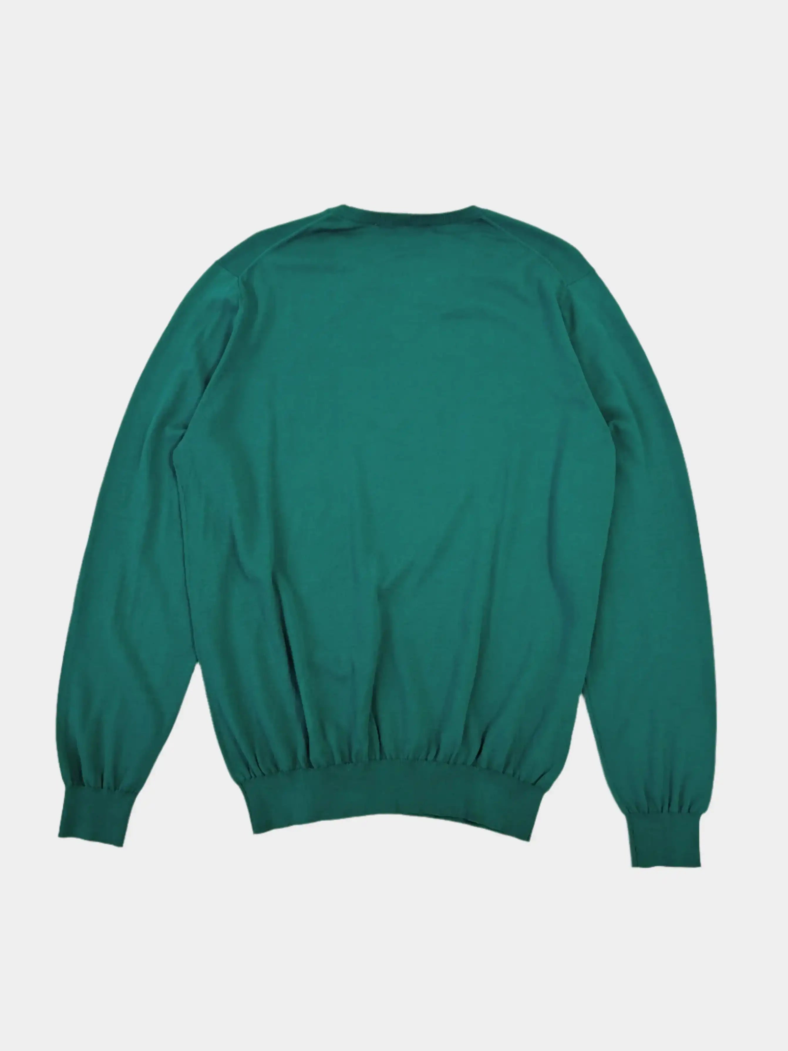 Maglione Girocollo In Maglia Leggera Verde Smeraldo