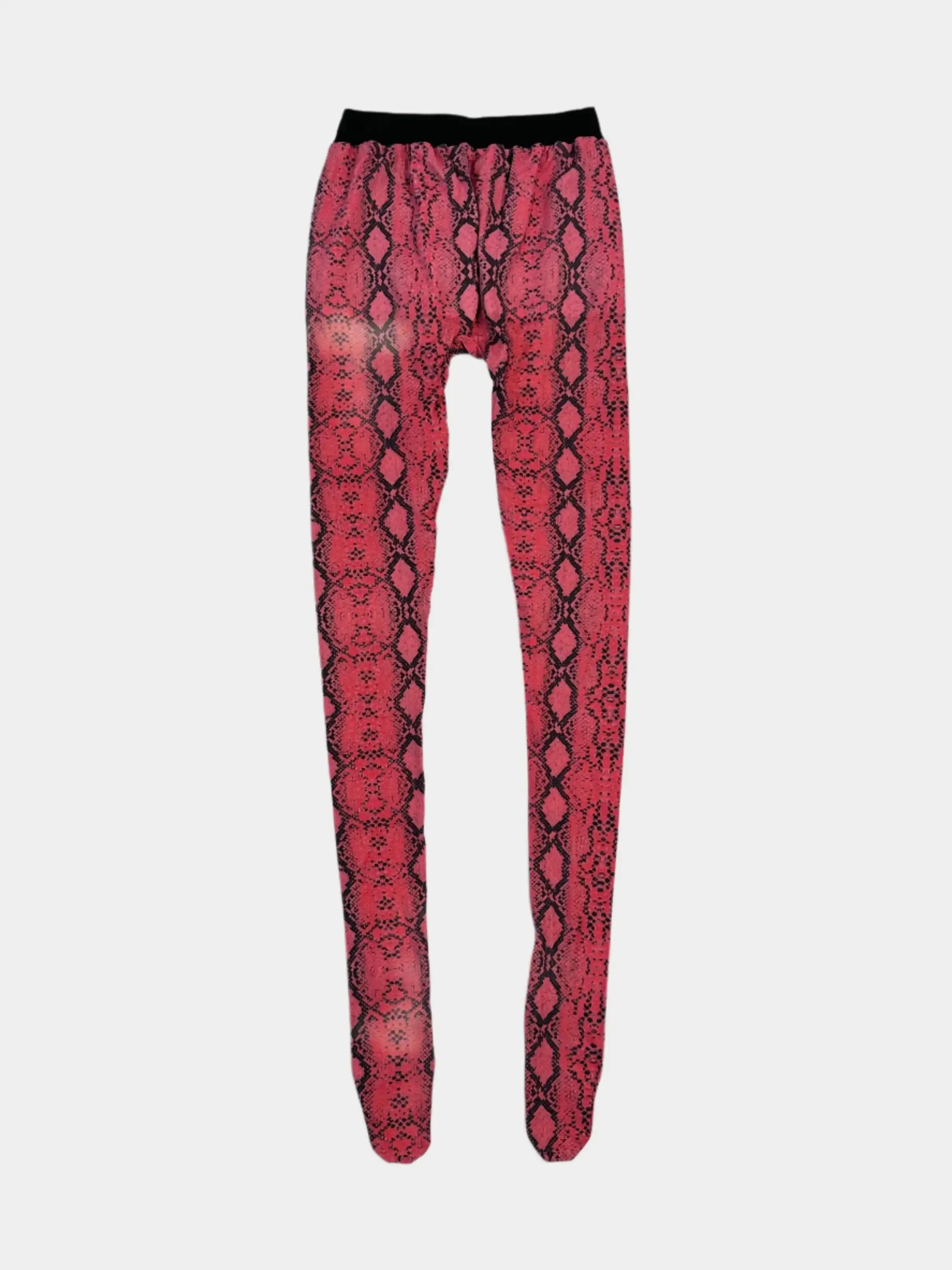 Leggings Fantasia Pitonata Rosa E Nera