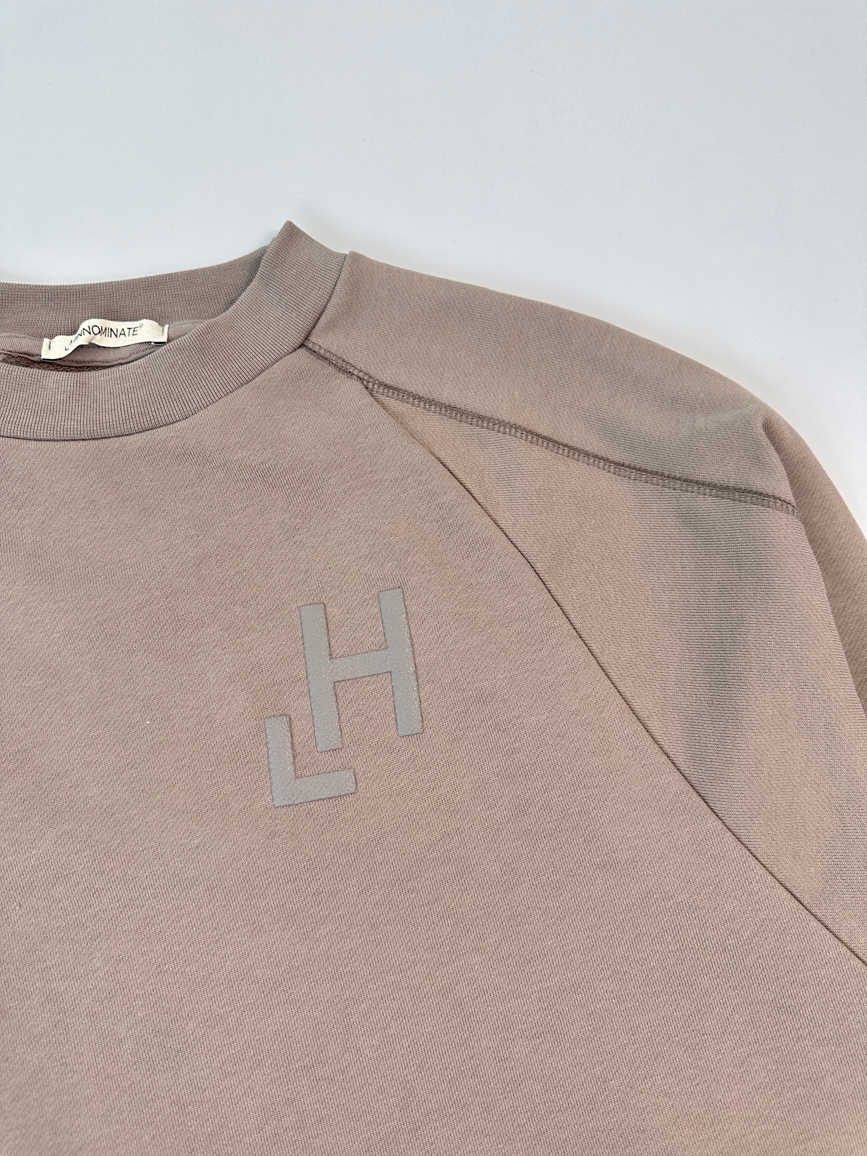 Felpa Girocollo Raglan Con Logo E Doppie Cuciture