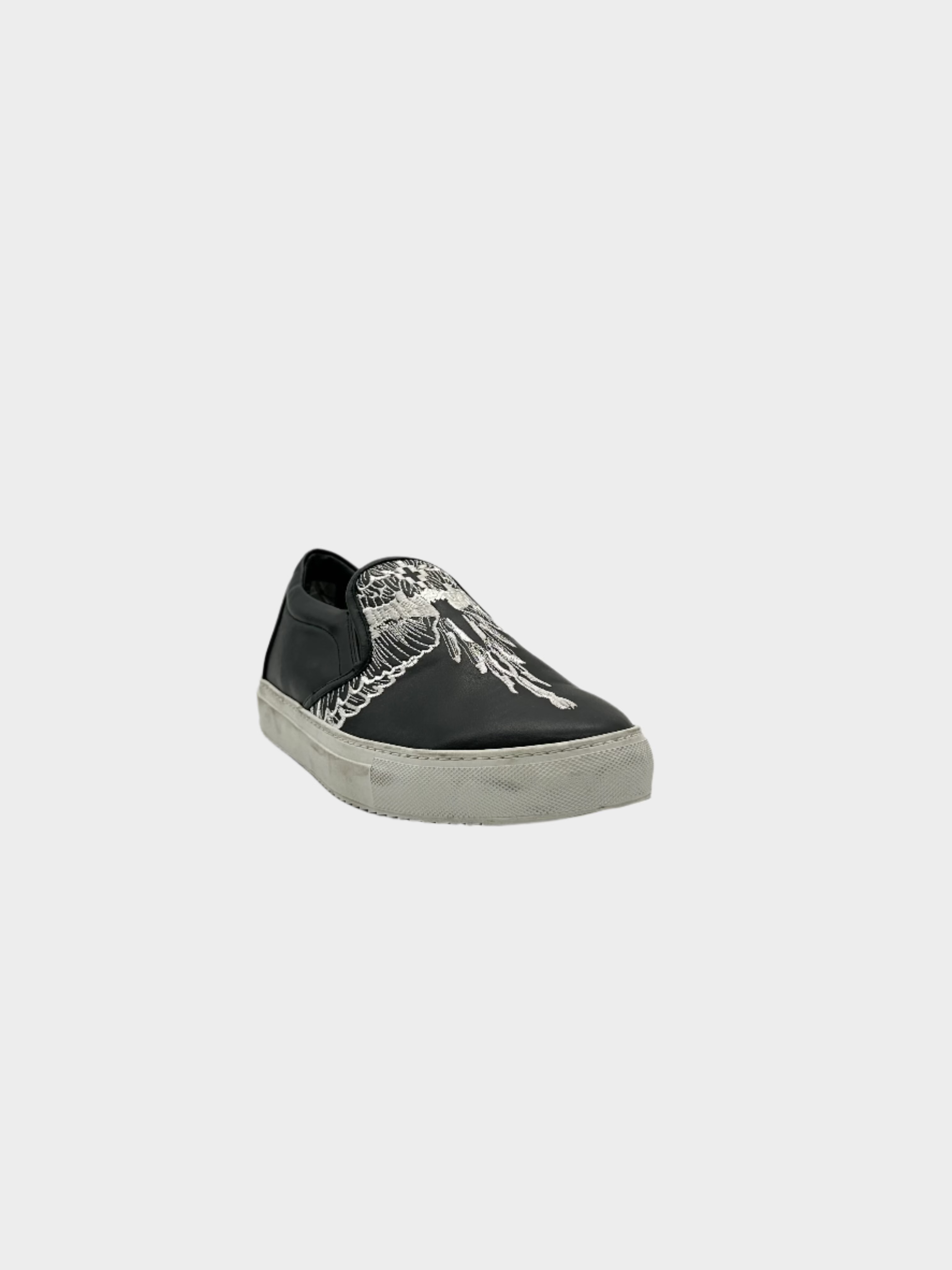 Leather Embroidered Slide-on Sneakers