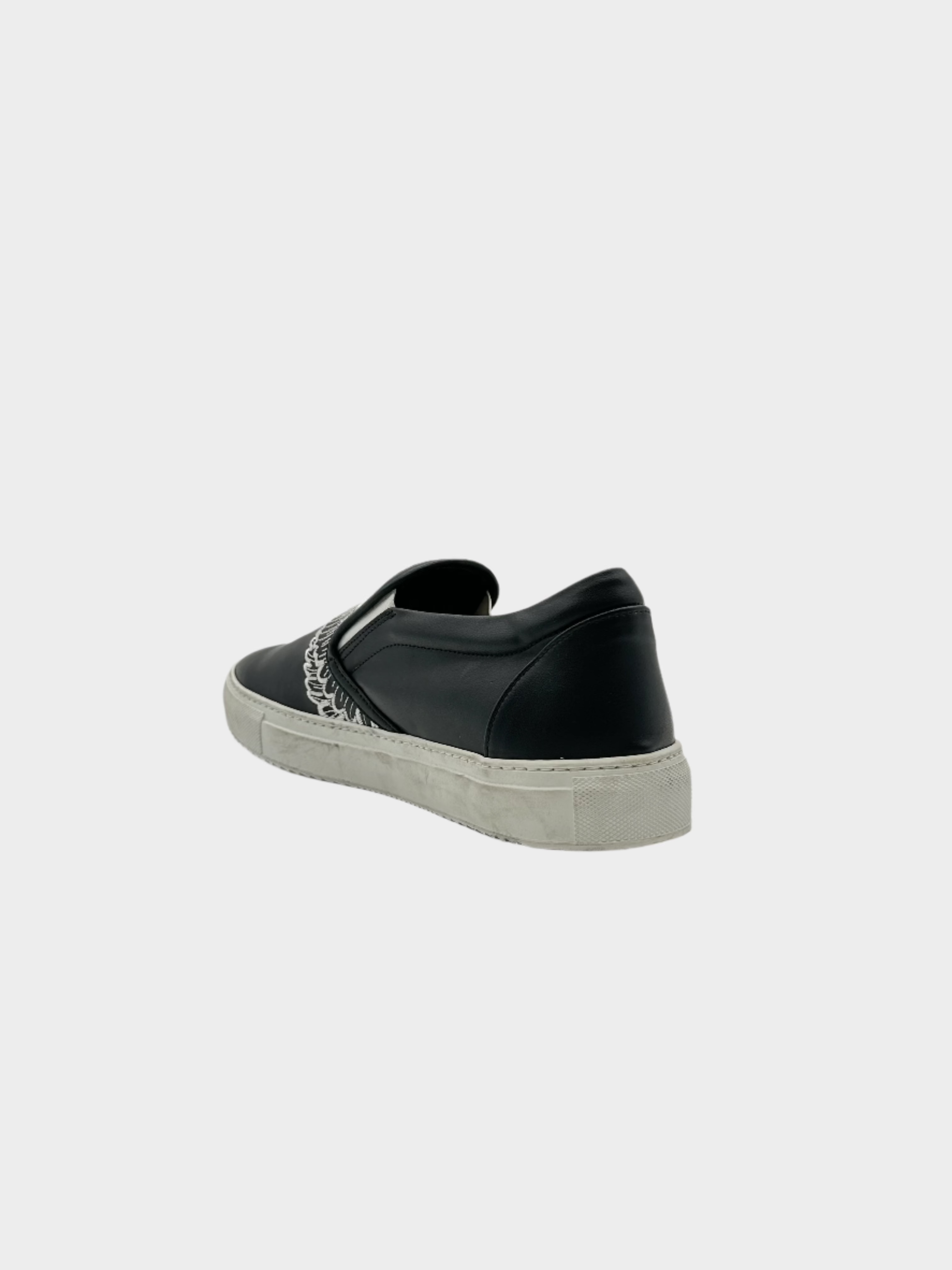 Leather Embroidered Slide-on Sneakers