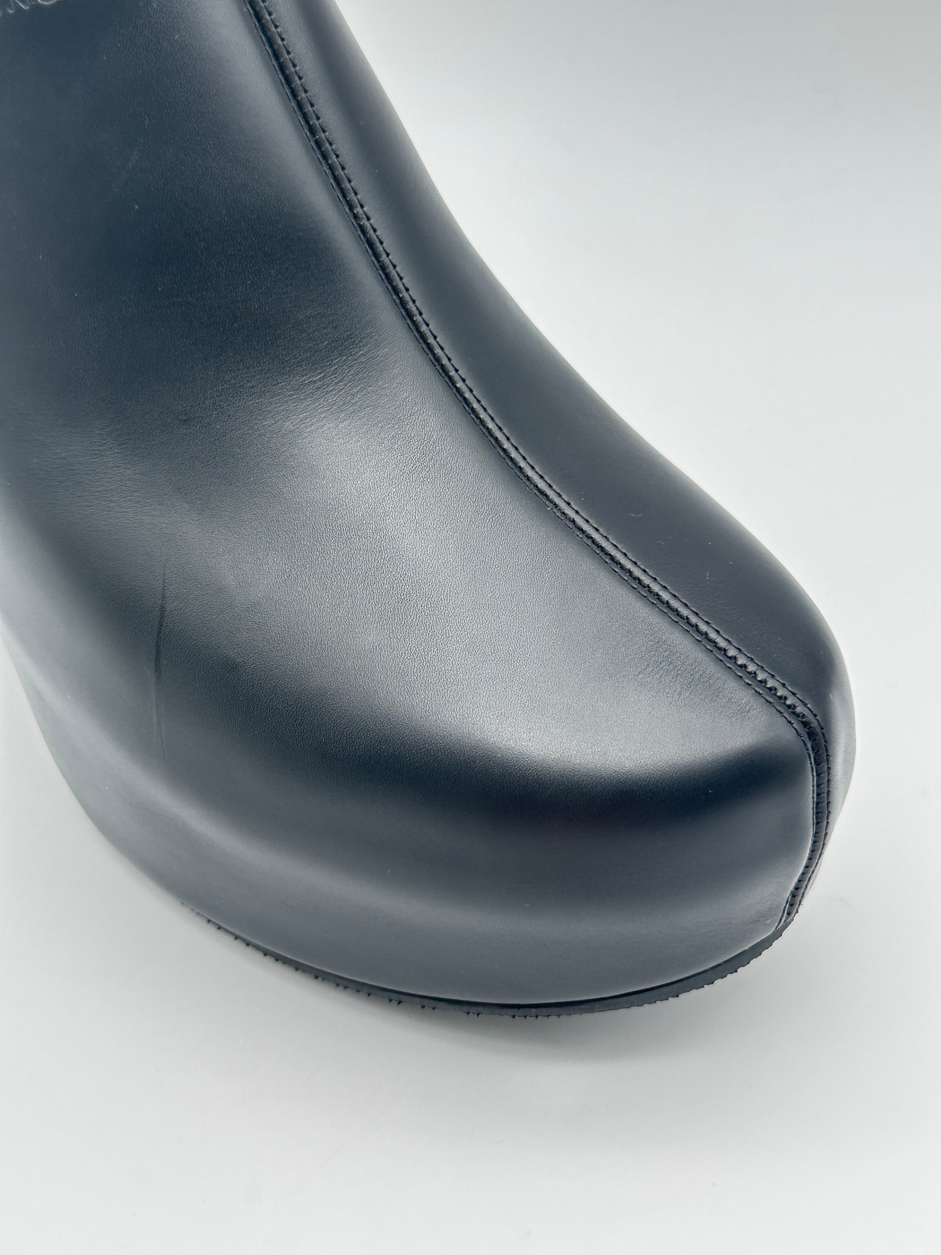 Black Sabot With Sculptural Rubber Sole