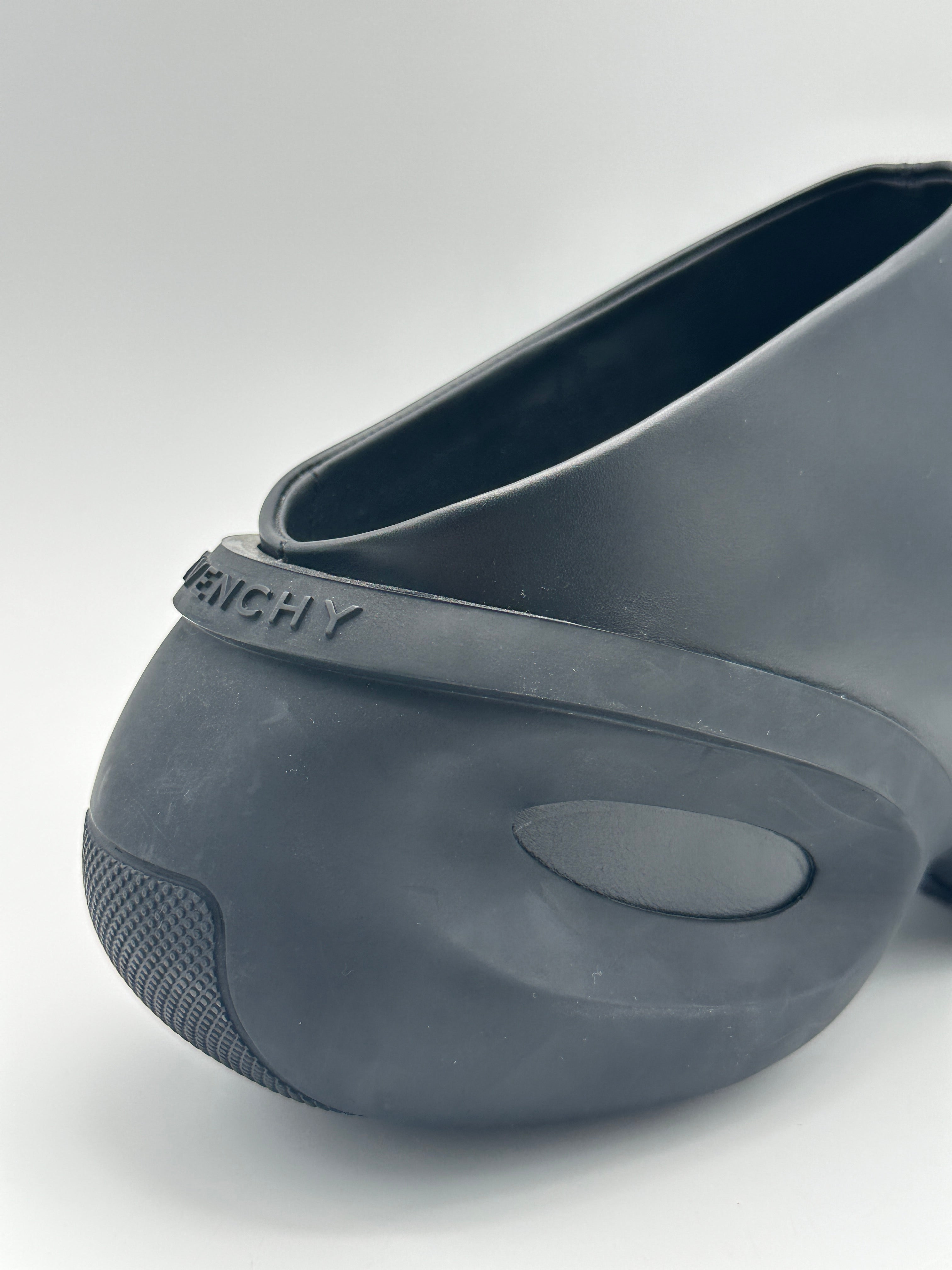 Black Sabot With Sculptural Rubber Sole