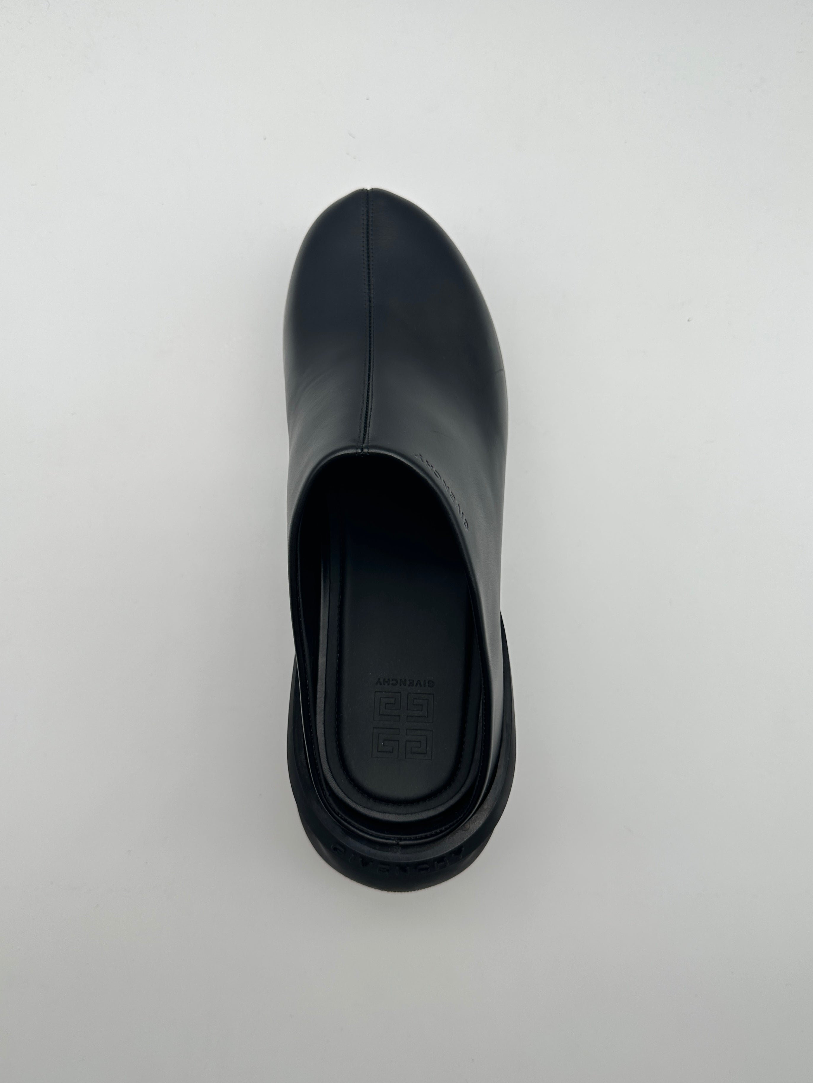 Black Sabot With Sculptural Rubber Sole