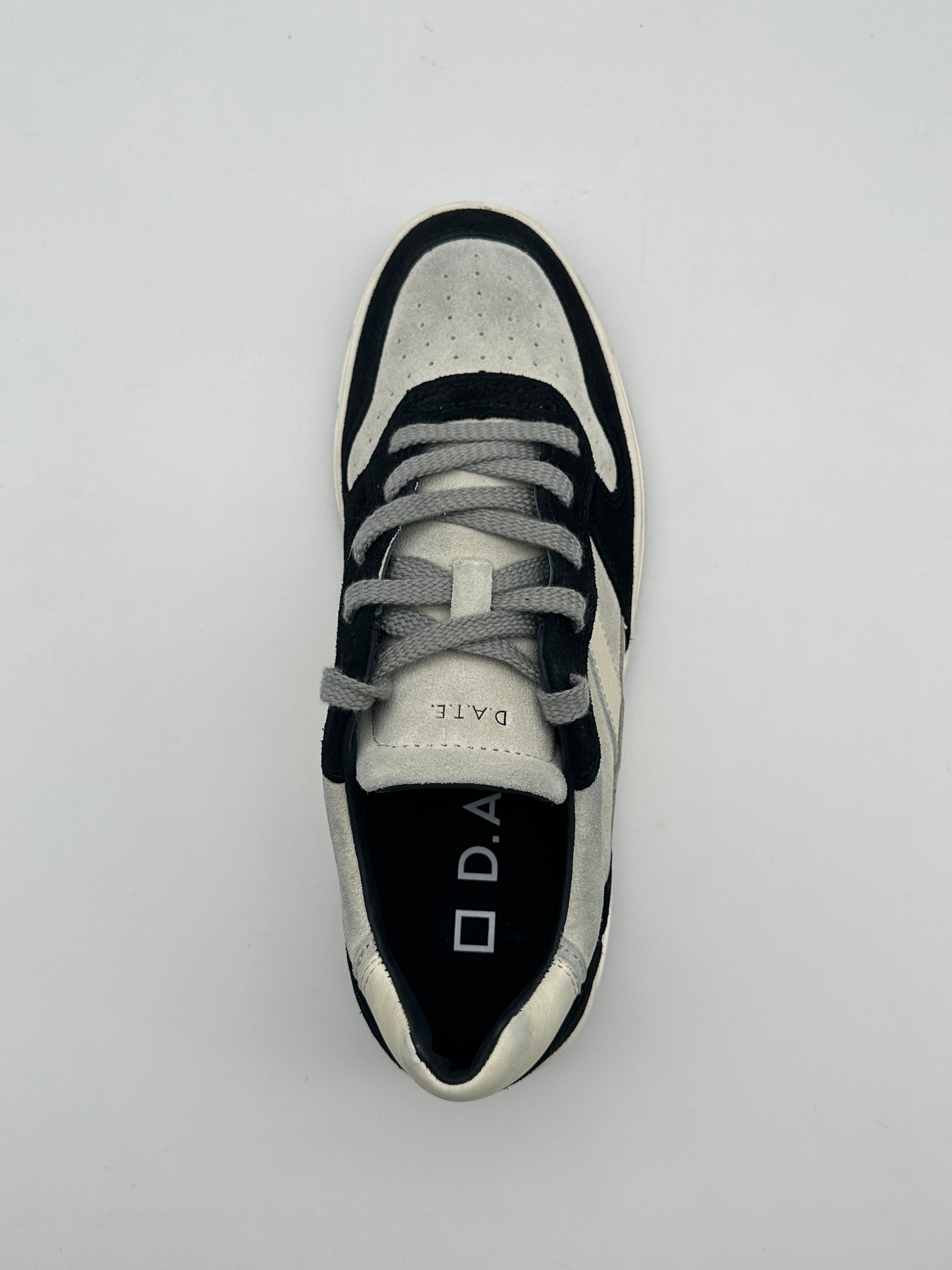 Sneakers Court 2.0 Powder Beige Black In Pelle Scamosciata