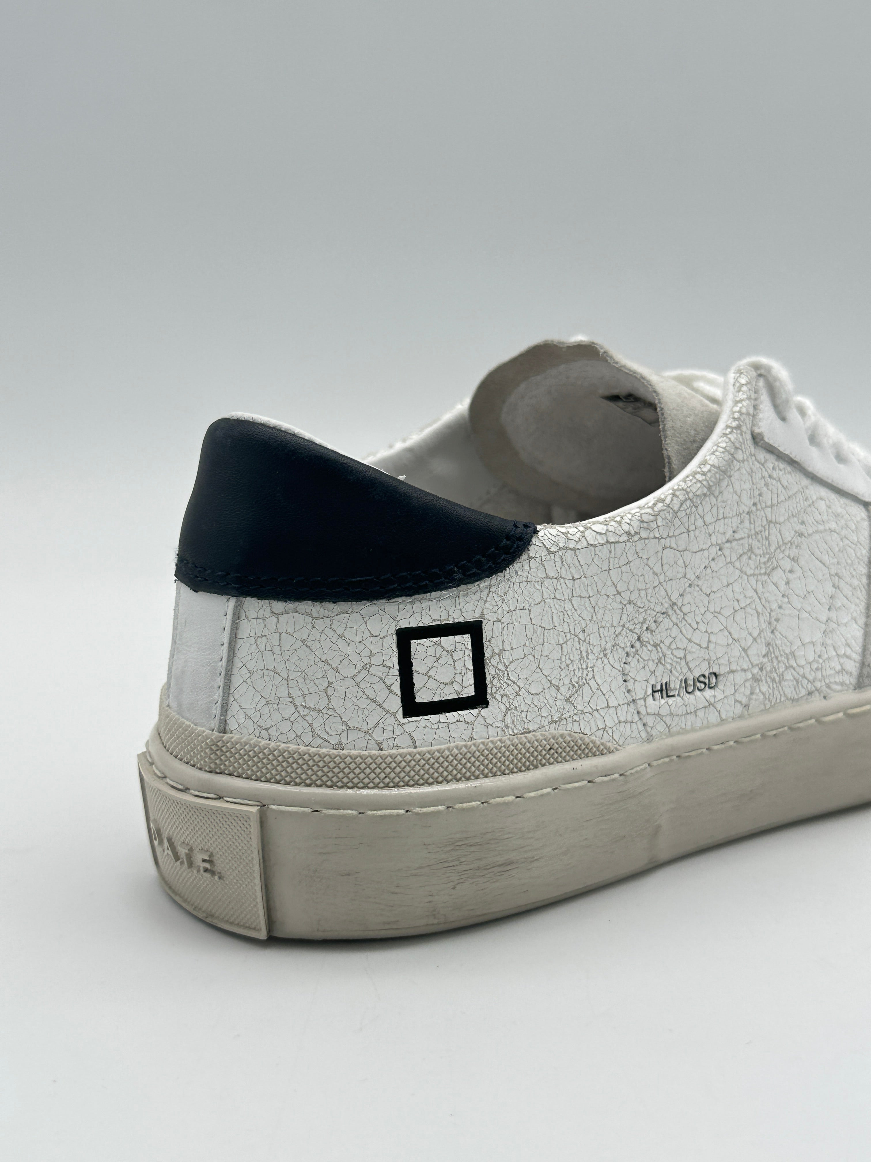 Sneakers Hill Low Used White Blue In Pelle Vintage