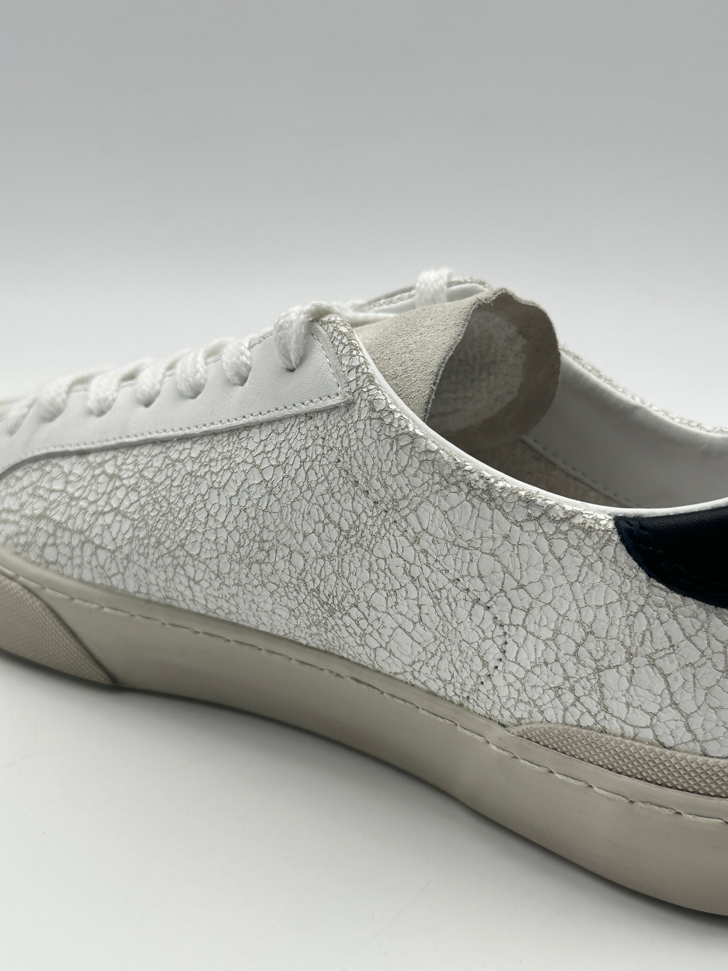 Sneakers Hill Low Used White Blue In Pelle Vintage