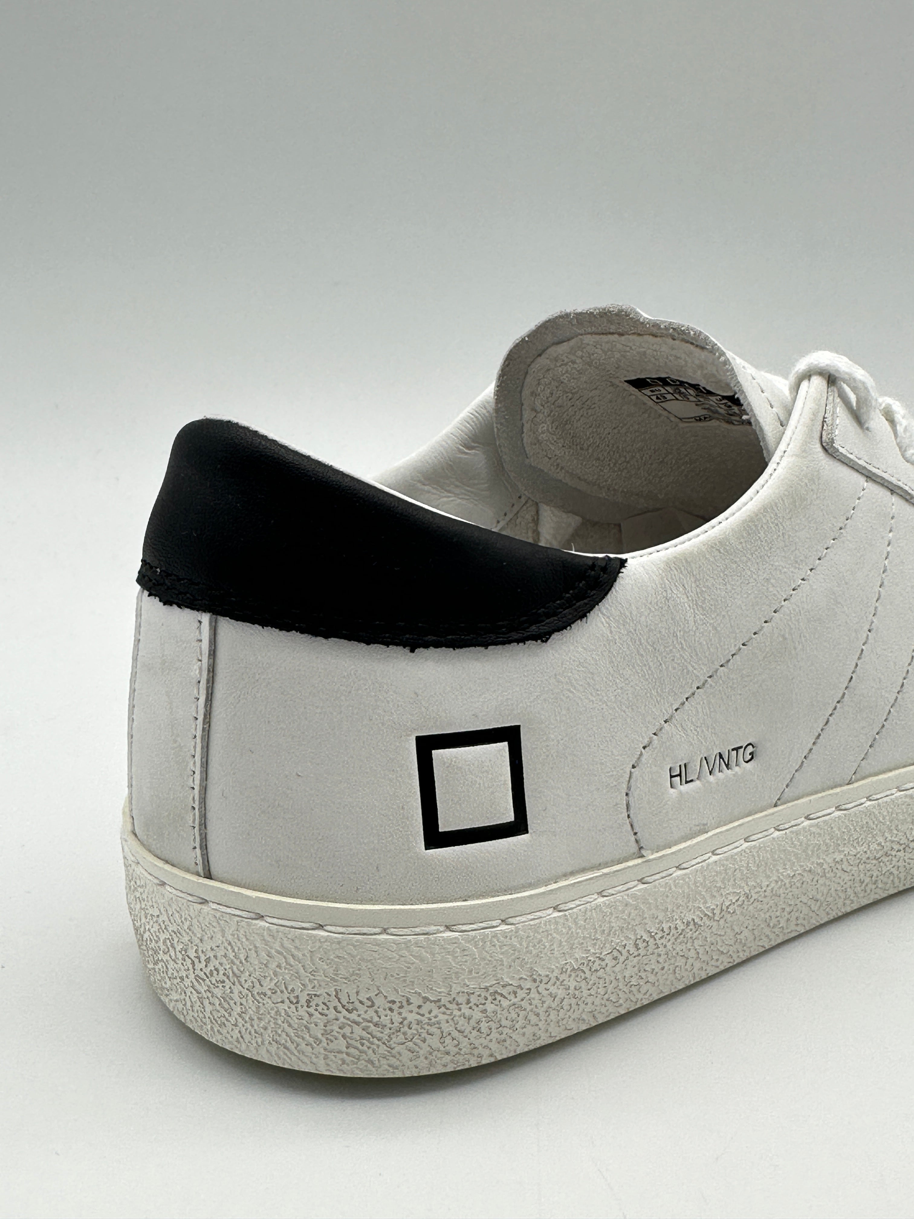 Sneakers Hill Low Vintage Calf White-Black In Pelle Bianco Nera
