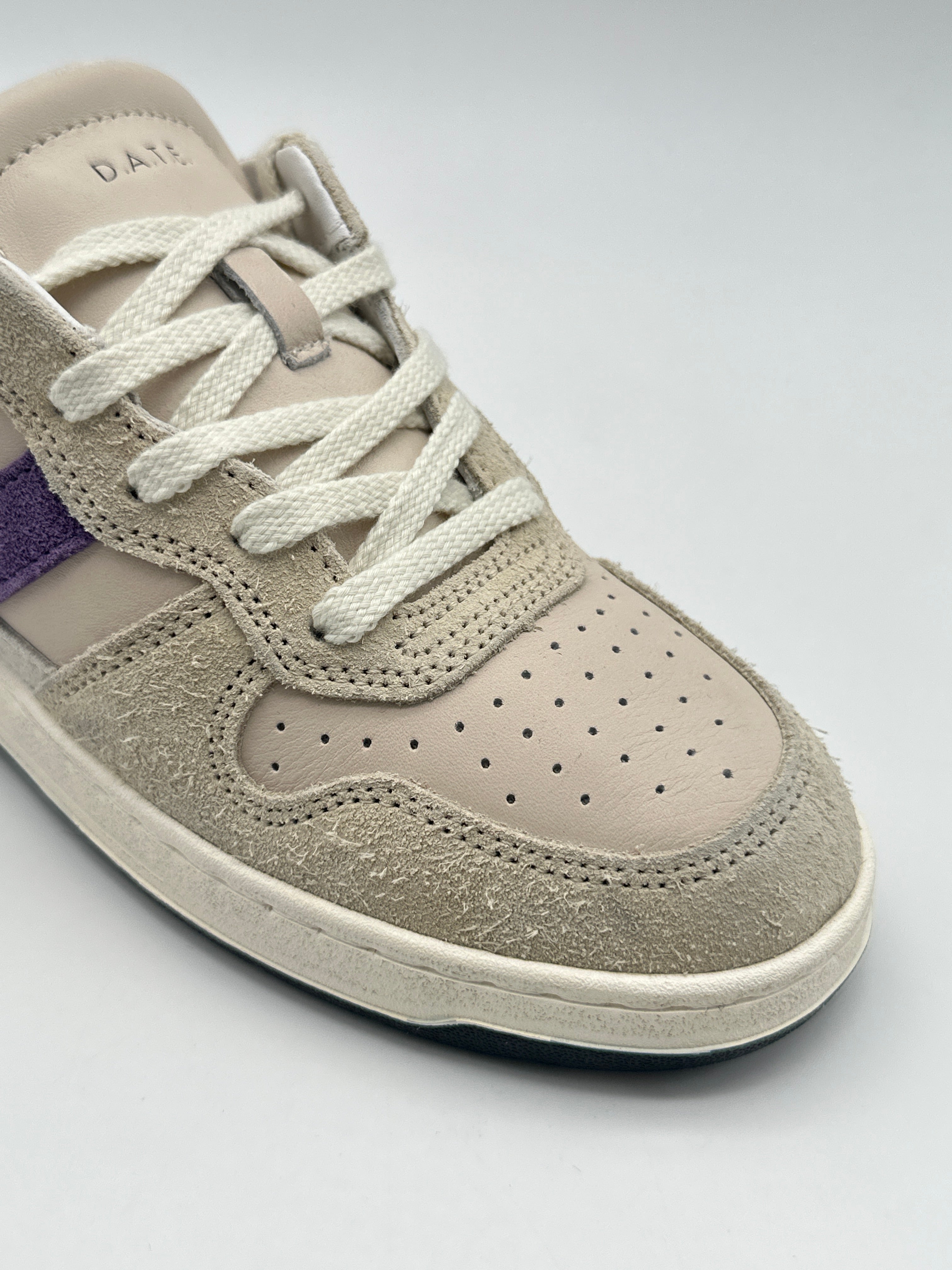 Sneakers Court 2.0 Colored Ivory In Pelle E Suede