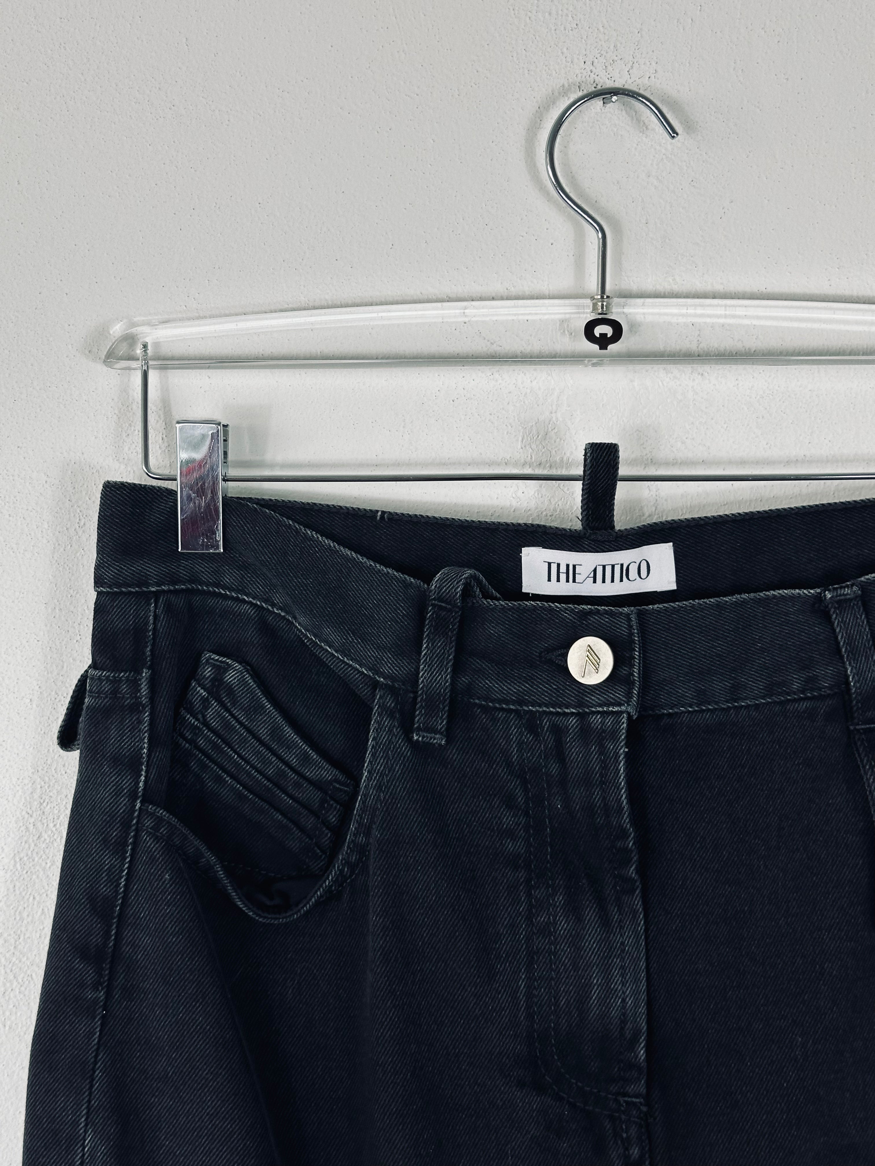 Cut Out Long Denim Skirt