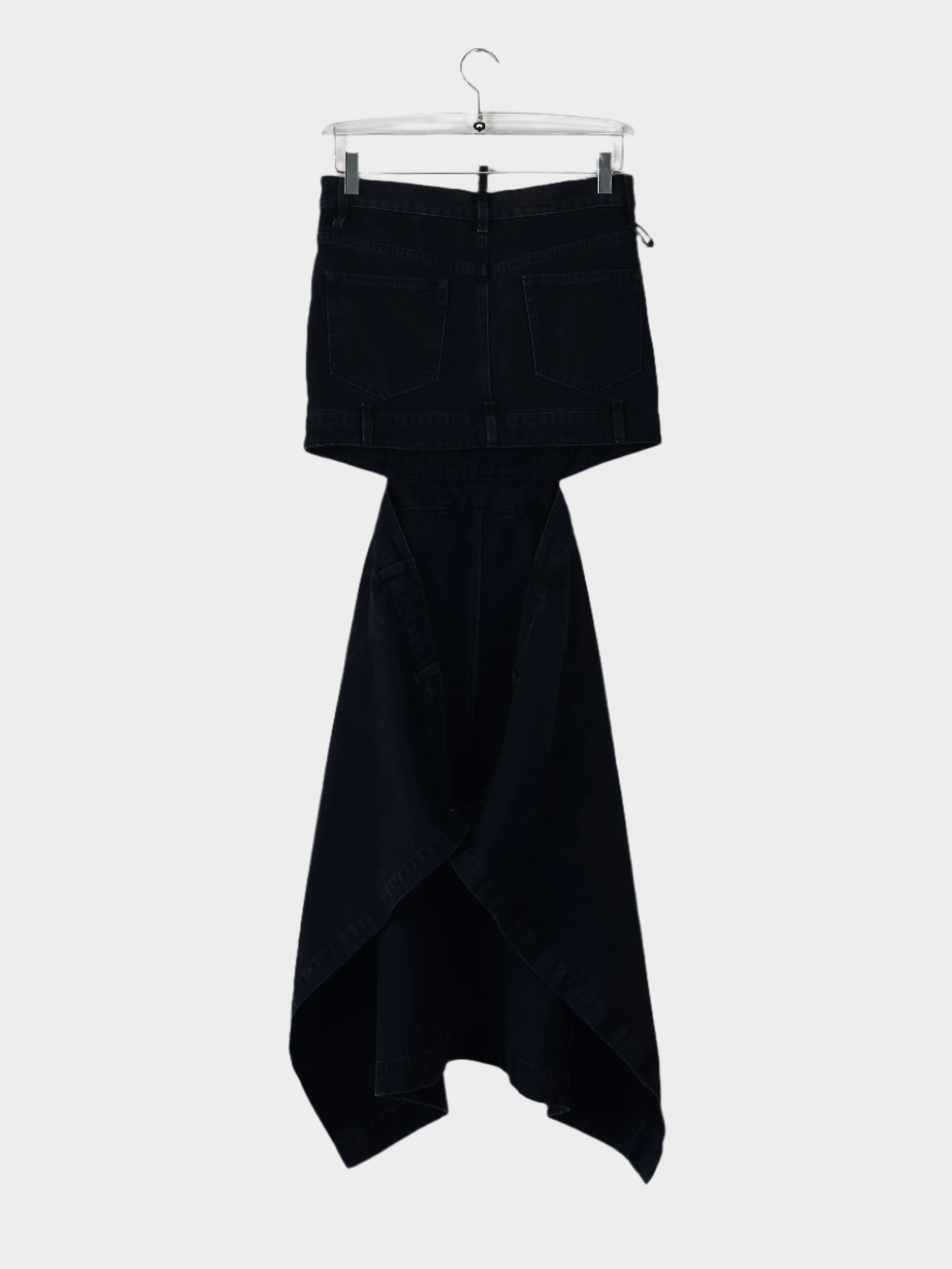 Cut Out Long Denim Skirt