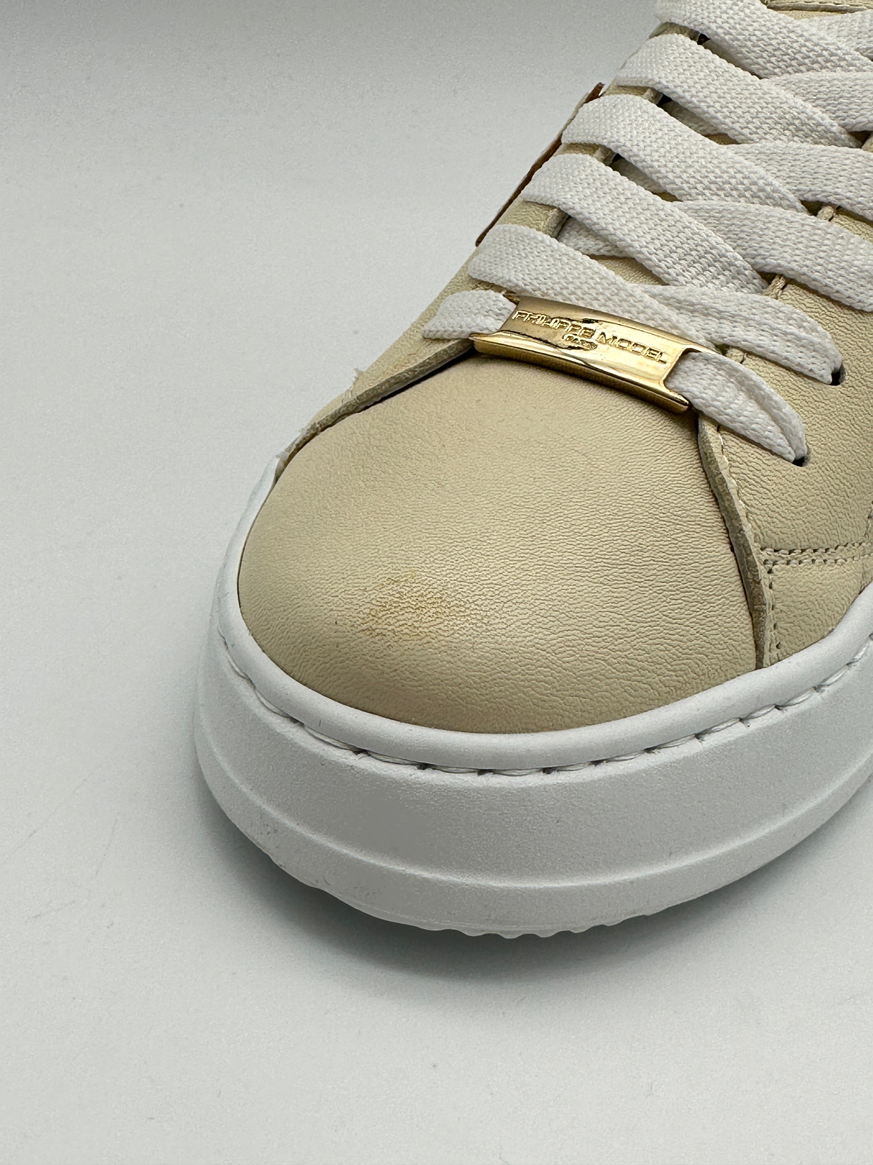 Temple Low In Pelle Metallizzata Nude Rose