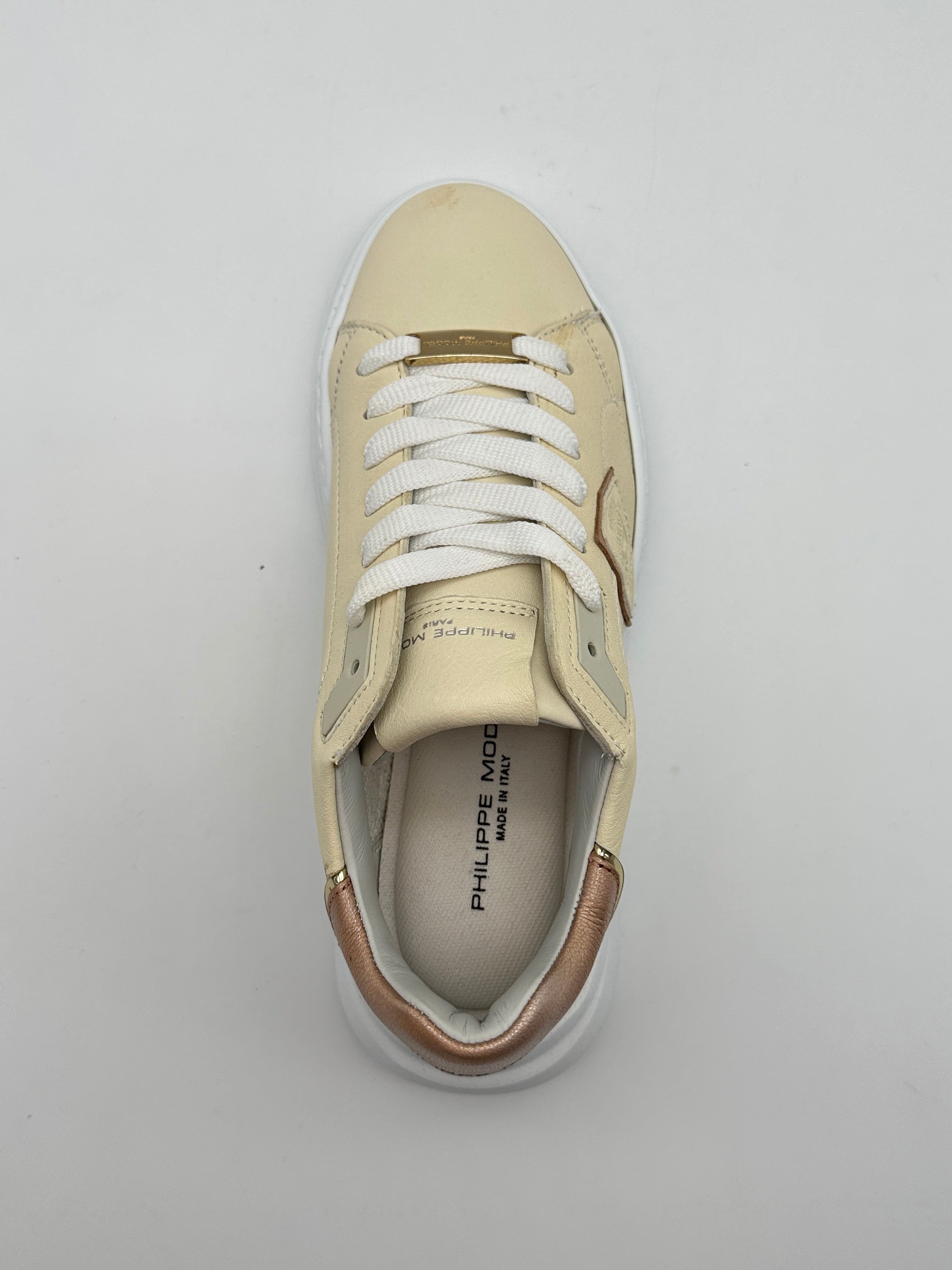 Temple Low In Pelle Metallizzata Nude Rose