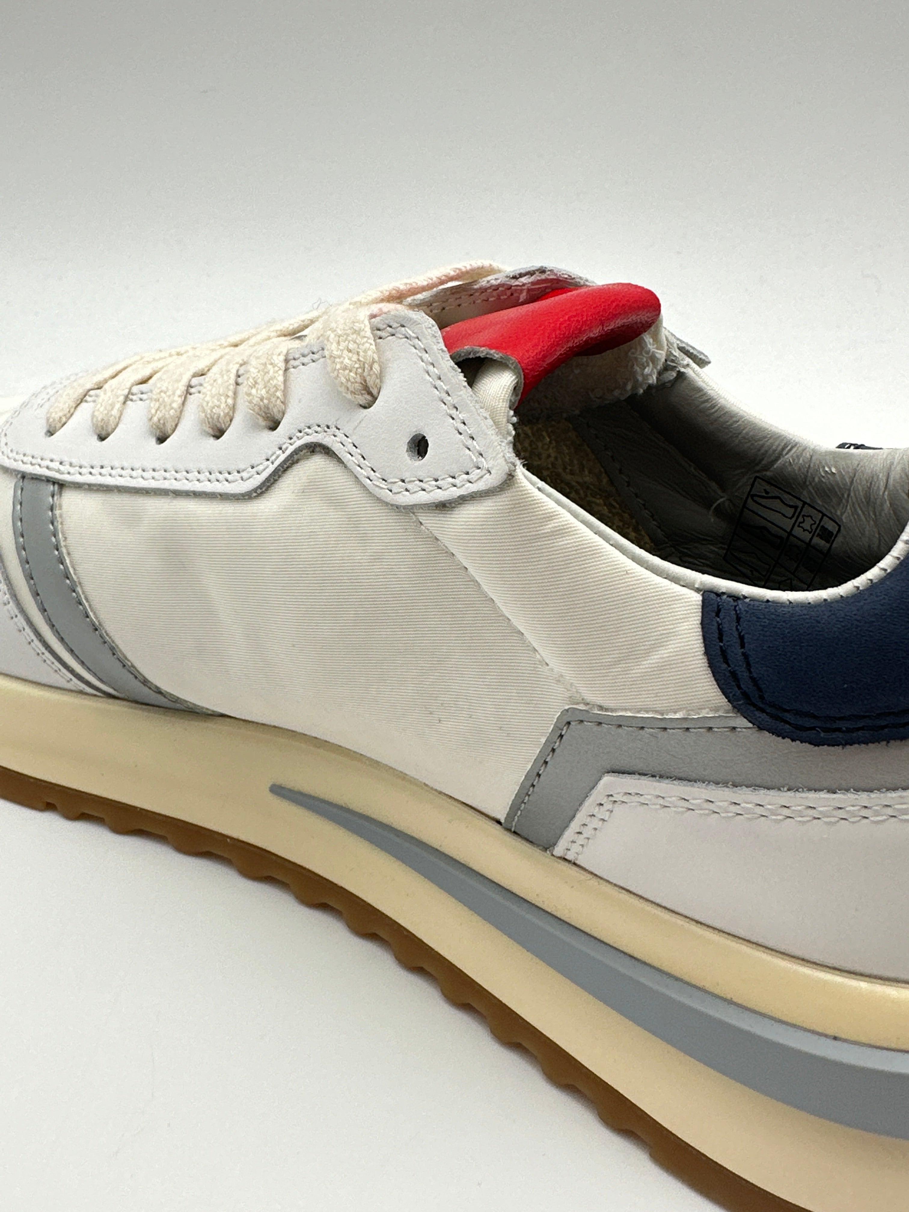 Tropez 2.1 Low Mondial In Pelle Bianca Blu Rossa