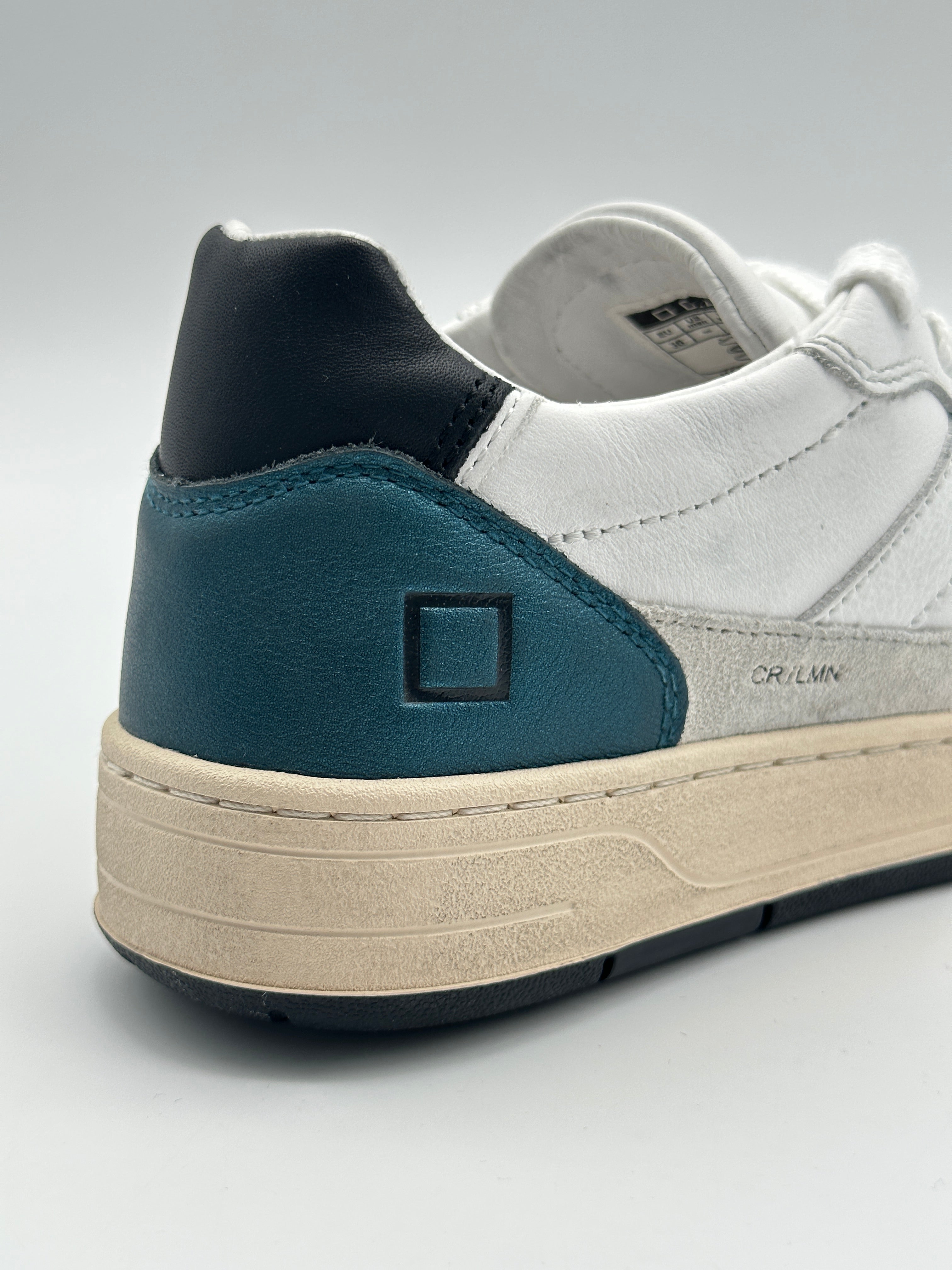 Court 2.0 Laminated White Blue Leather Sneakers