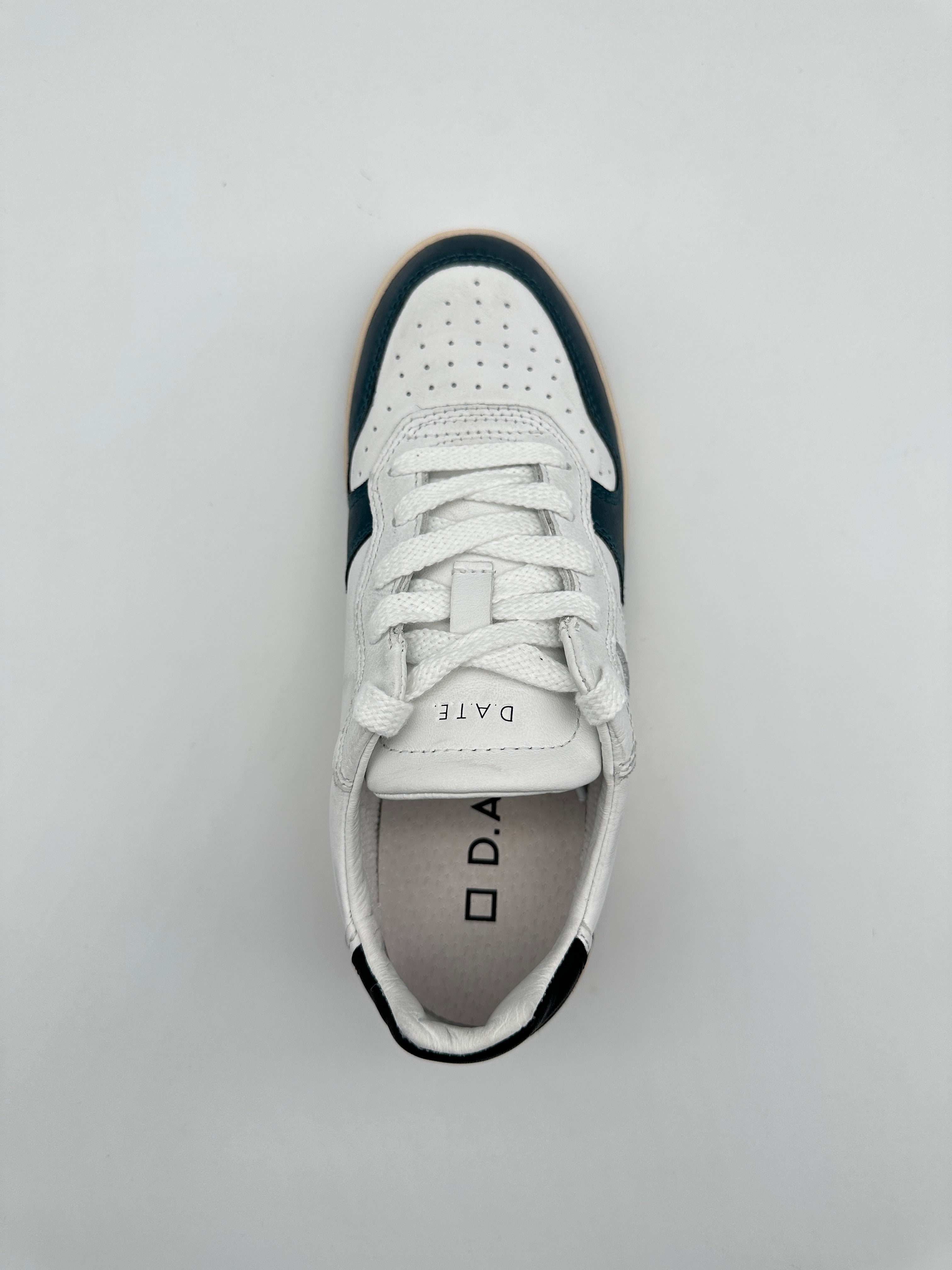 Court 2.0 Laminated White Blue Leather Sneakers