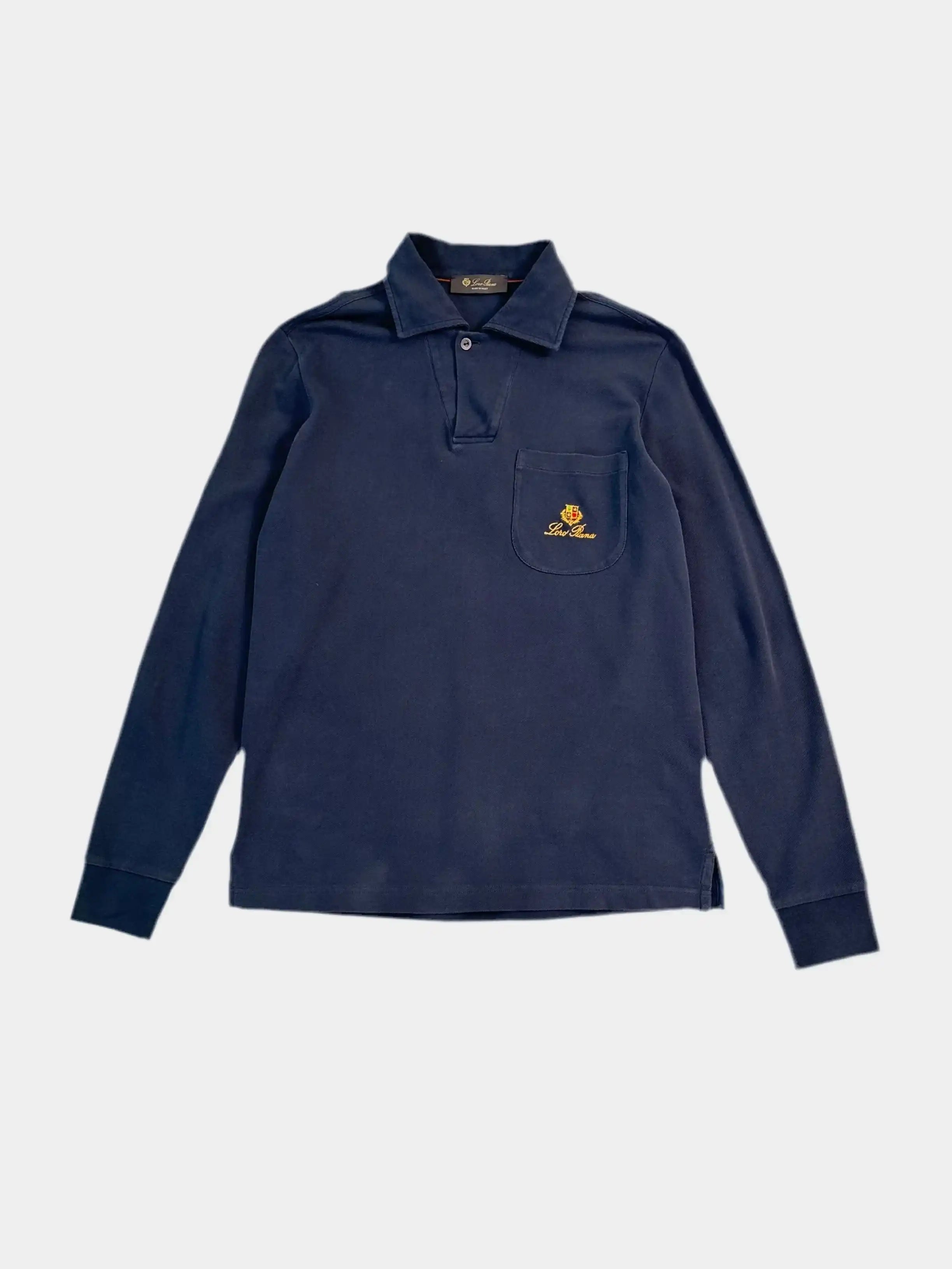 Loro Piana, polo cotone uomo, polo maniche lunghe, abbigliamento elegante, moda uomo casual chic, Qlhype