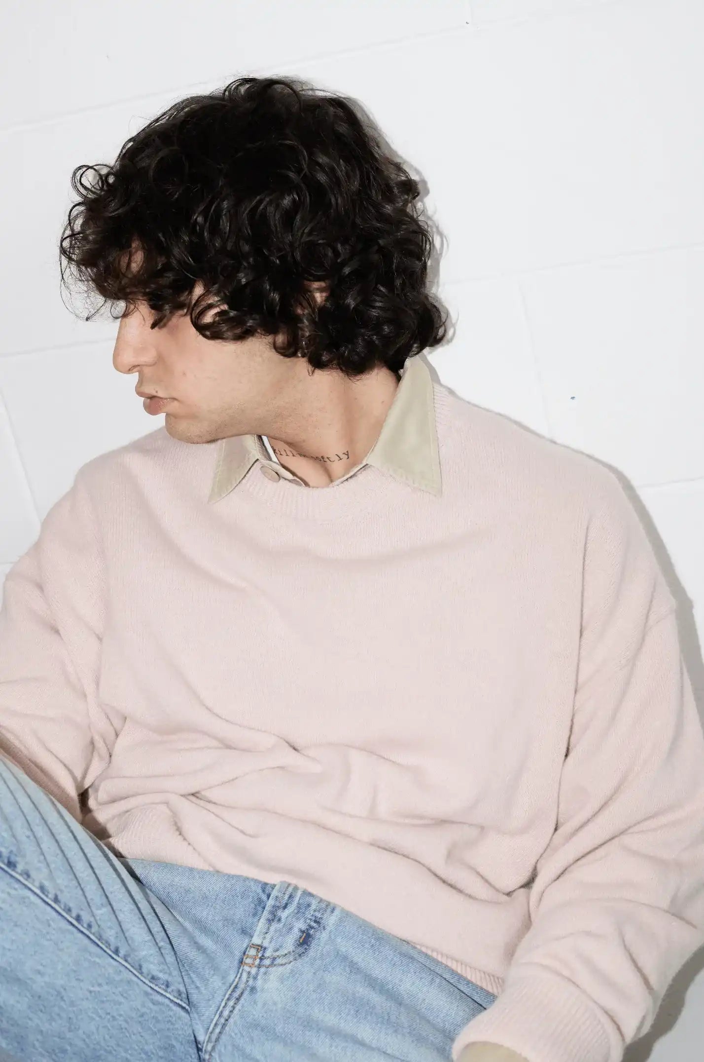 Men's Pink Basic Jumper Sweater