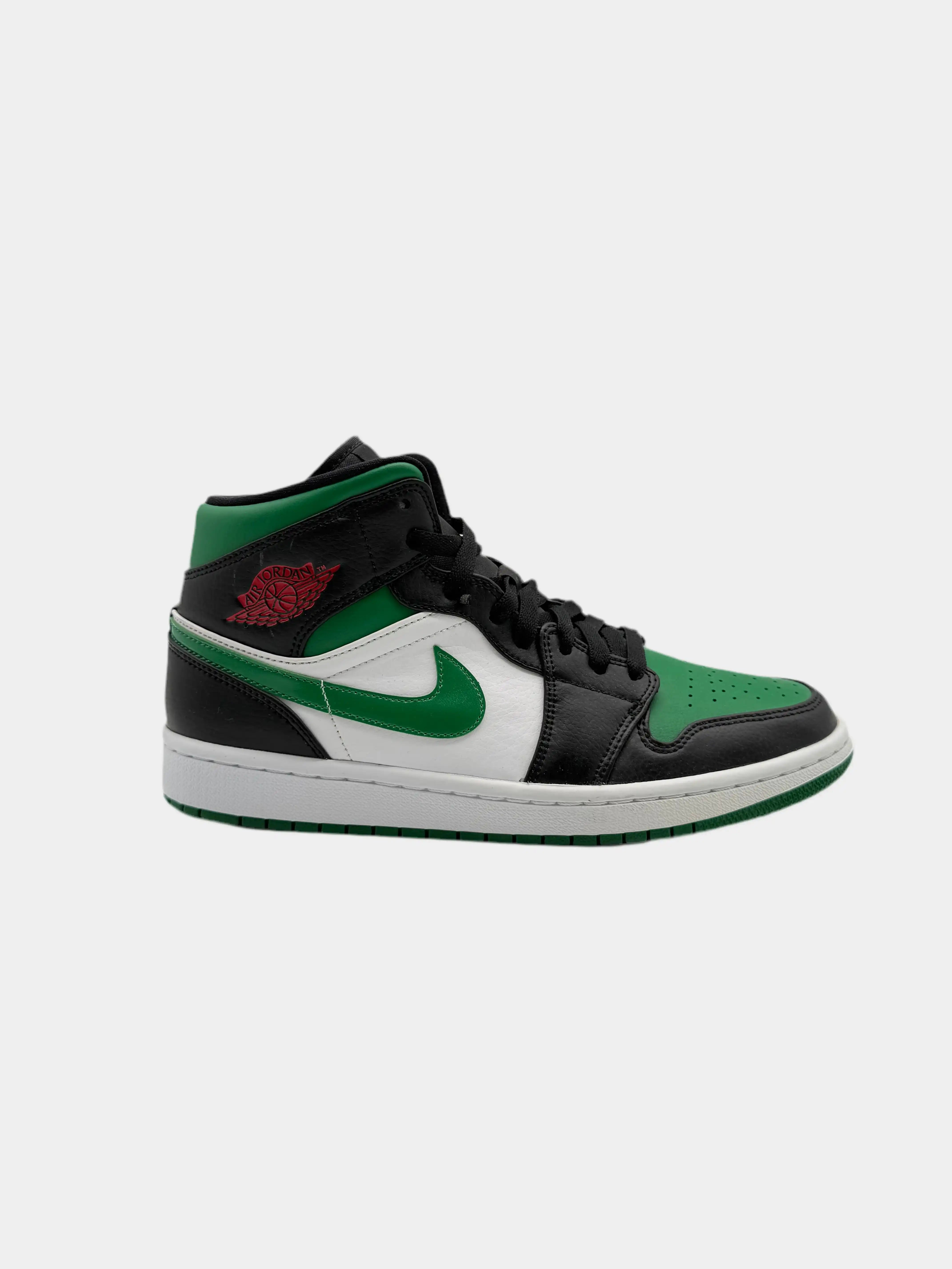 Air Jordan 1 Mid verde e nere in pelle preloved