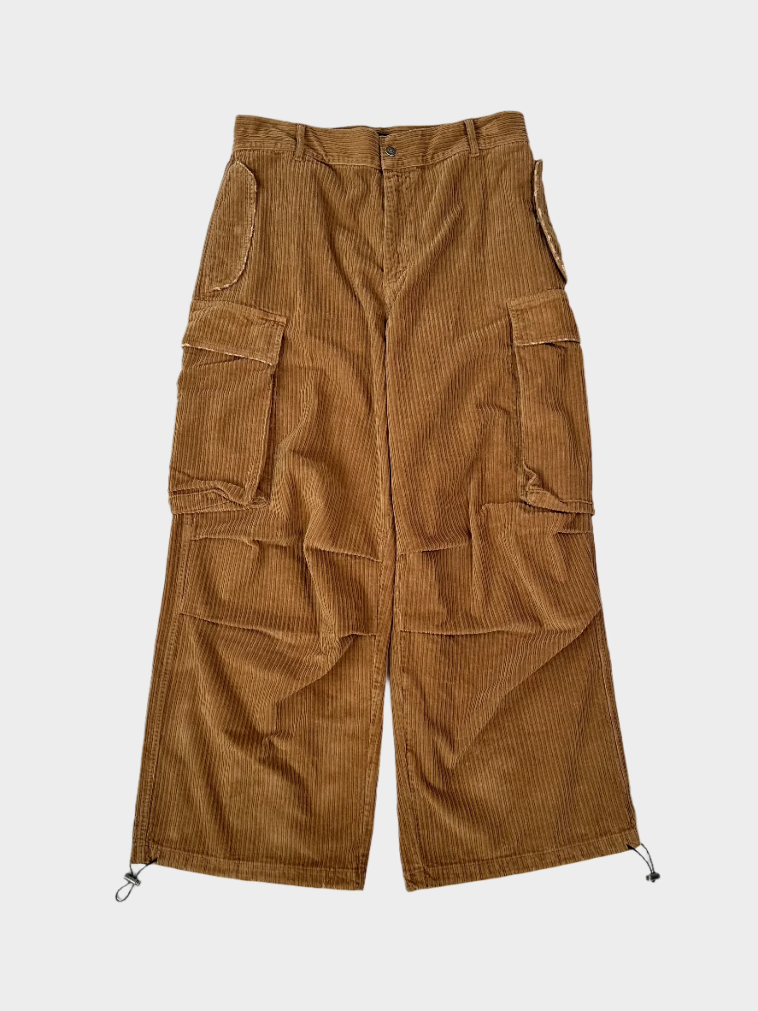 Pantaloni cargo Alanui in velluto a coste cannella fronte