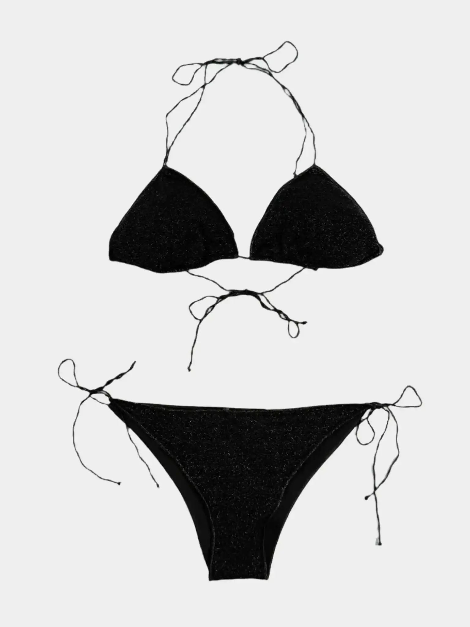 Bikini due pezzi nero lurex LTS601 BLACK visto fronte