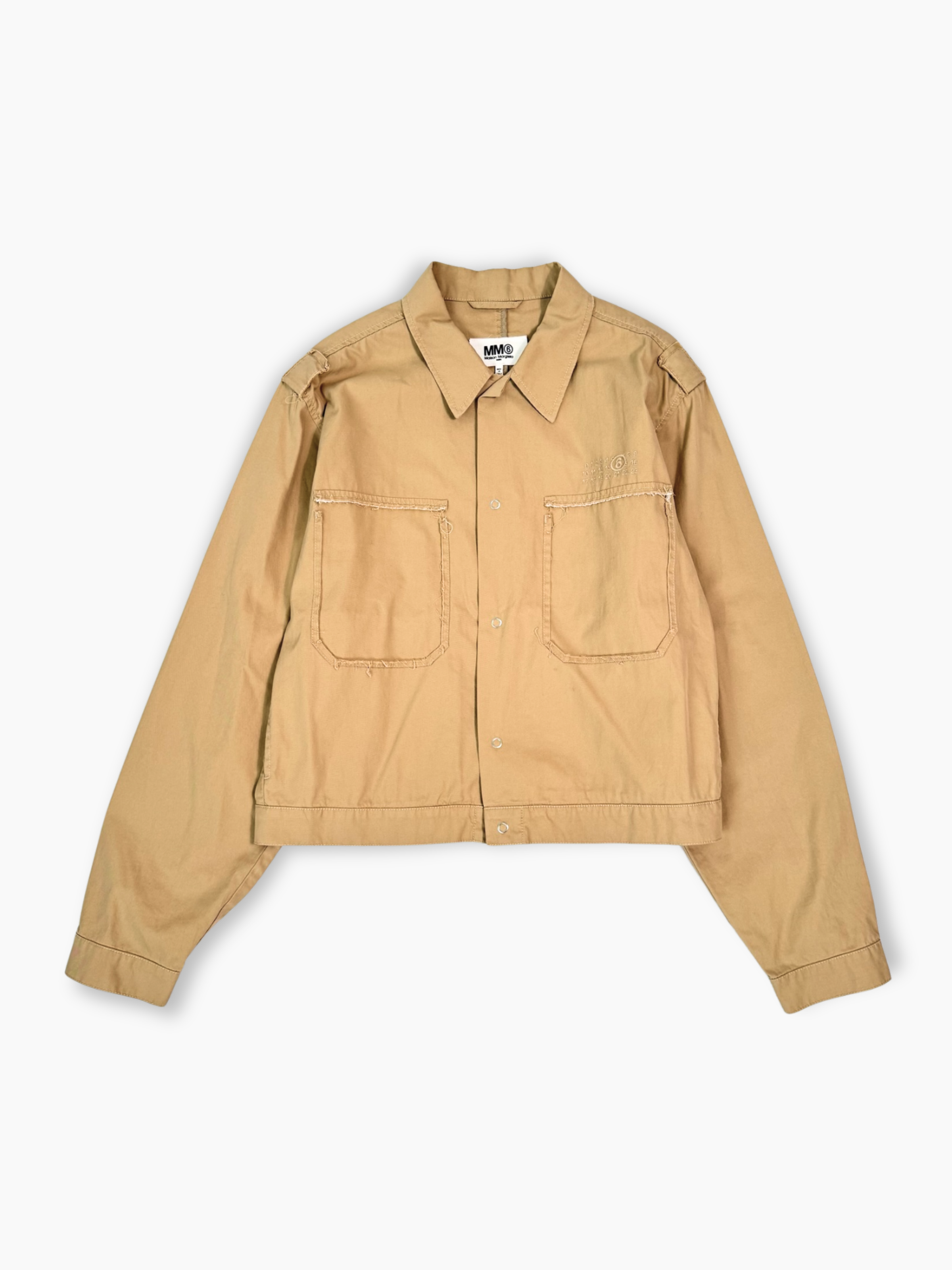 Camicia jacket beige MM6 Maison Margiela vista frontale