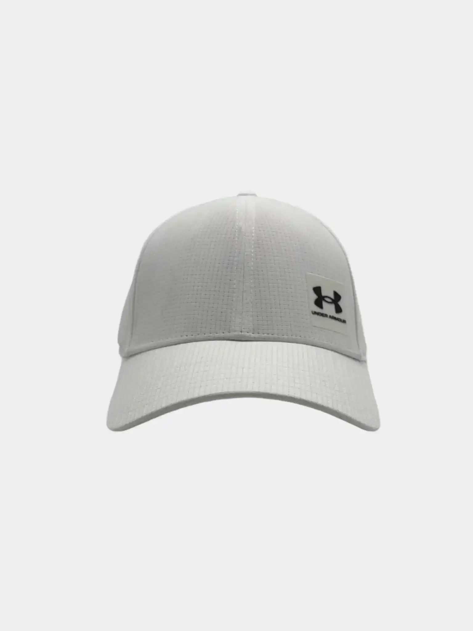 Cappellino Under Armour Blitzing bianco in tessuto tecnico visto frontale