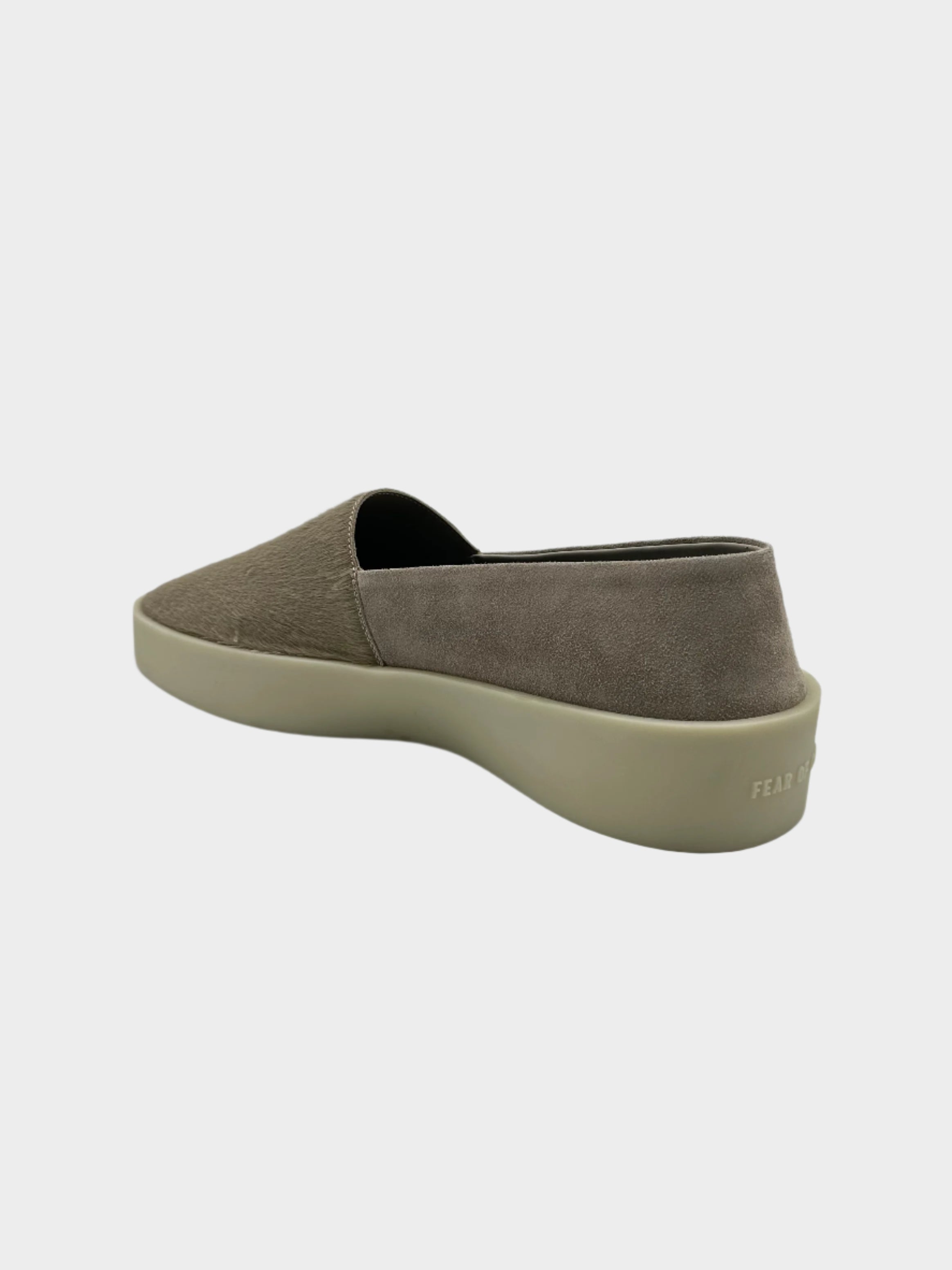 Taupe Suede Espadrilles With Pony Skin Details