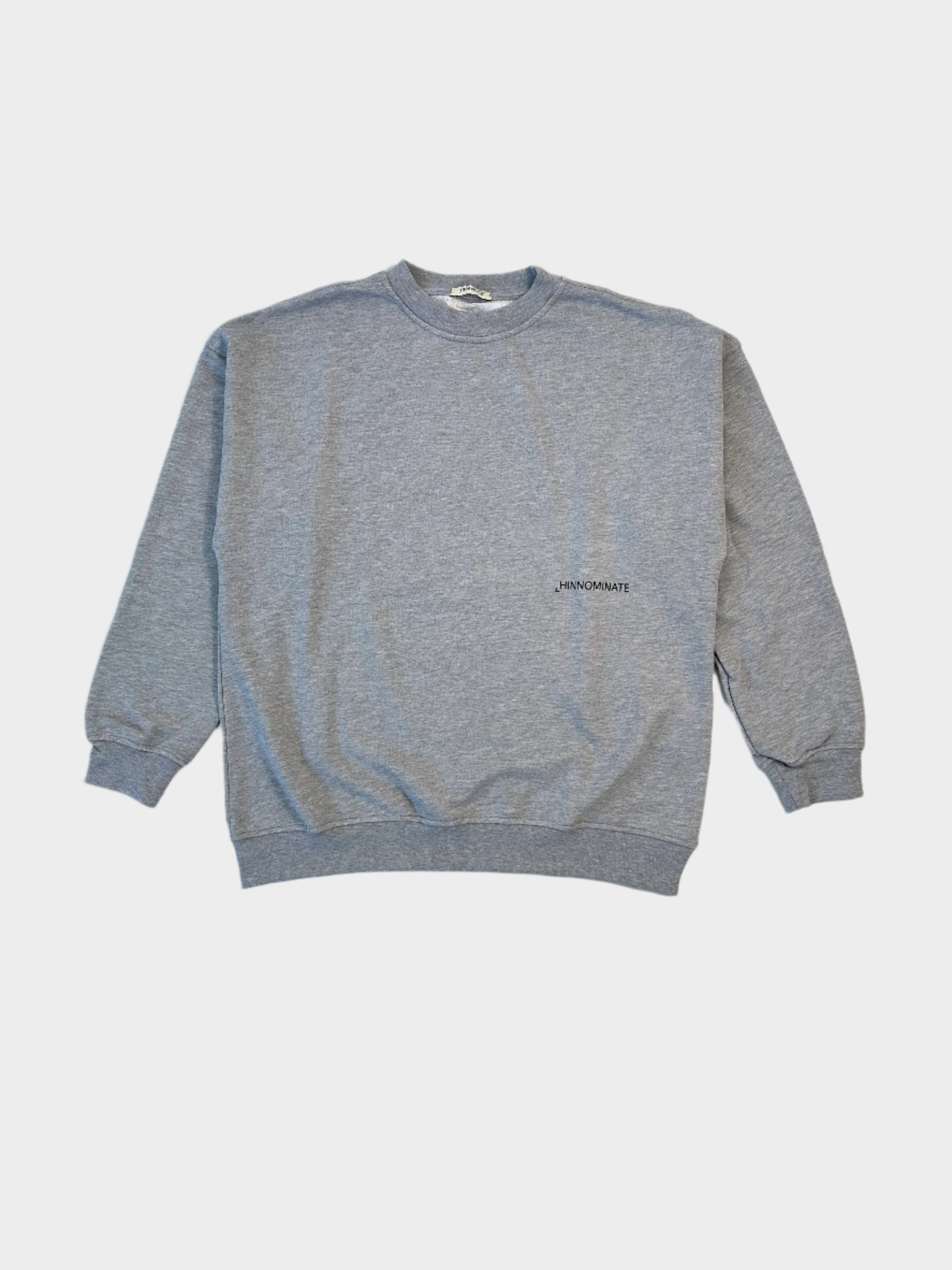 felpa paricollo Hinnominate, felpa grigio melange, felpa con stampa davanti, felpa cotone uomo, streetwear essenziale