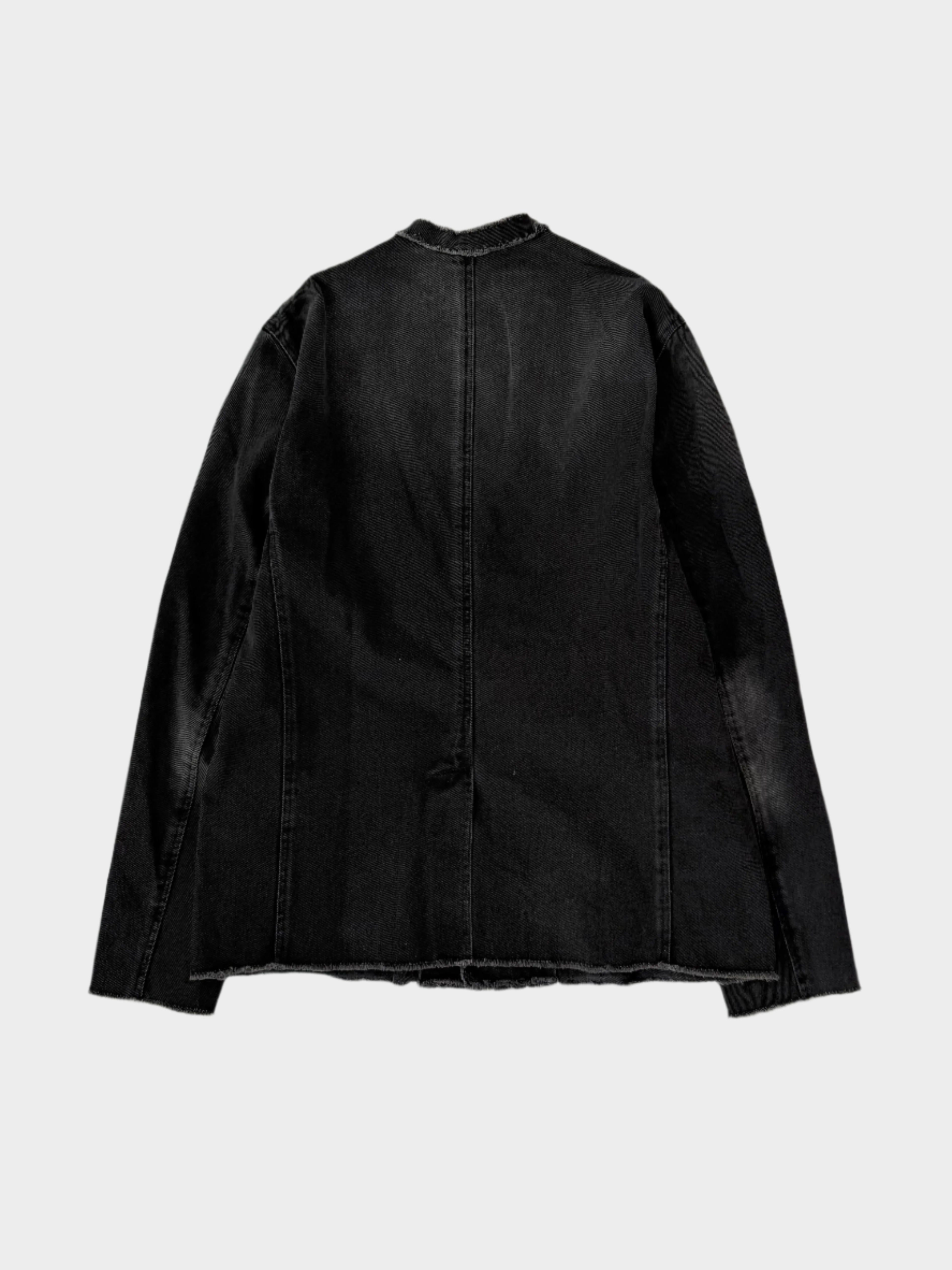 Giacca Di Jeans Nera Con Effetto Vintage