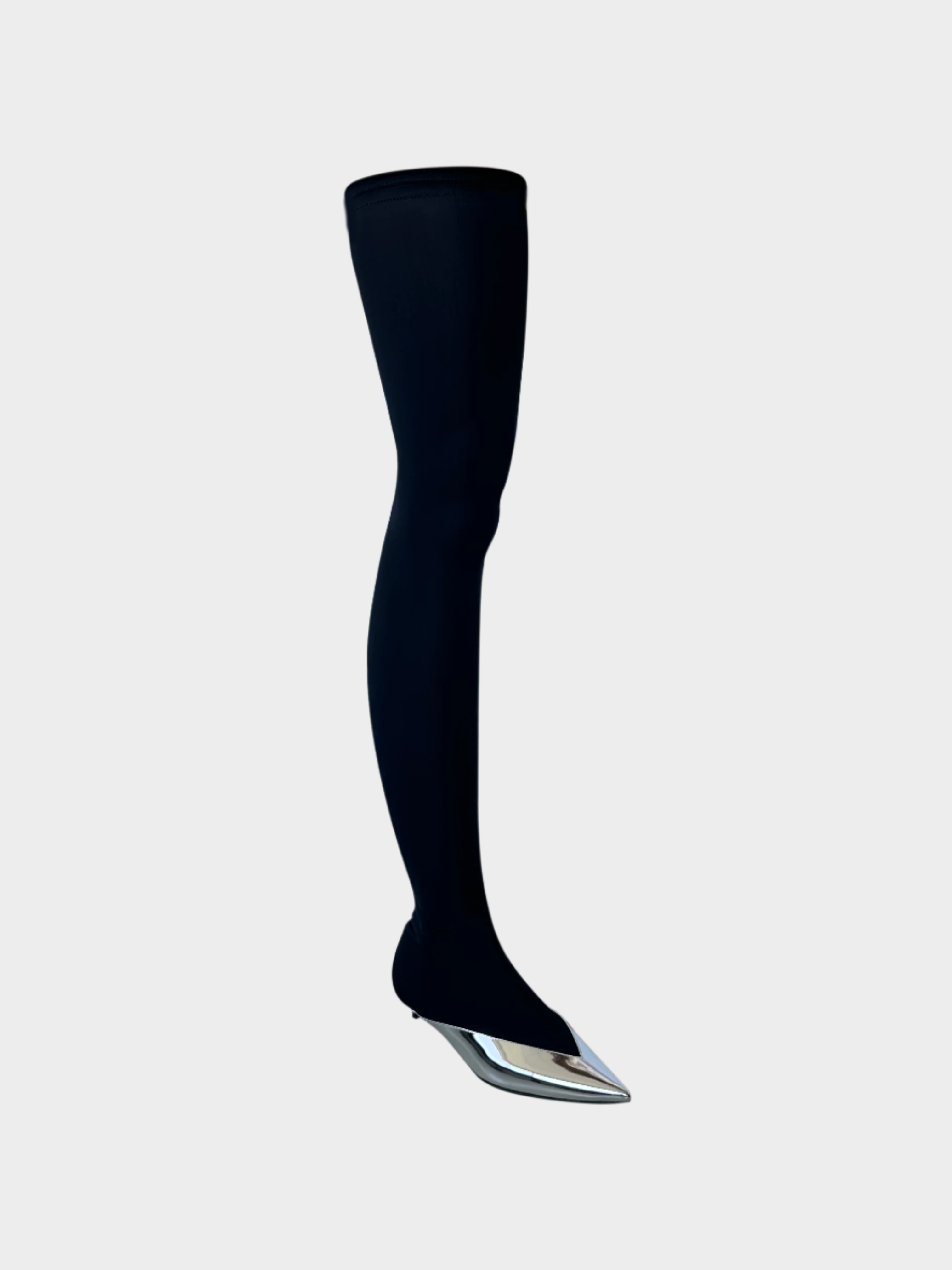 Stivale Show Over The Knee Givenchy con punta specchio argento