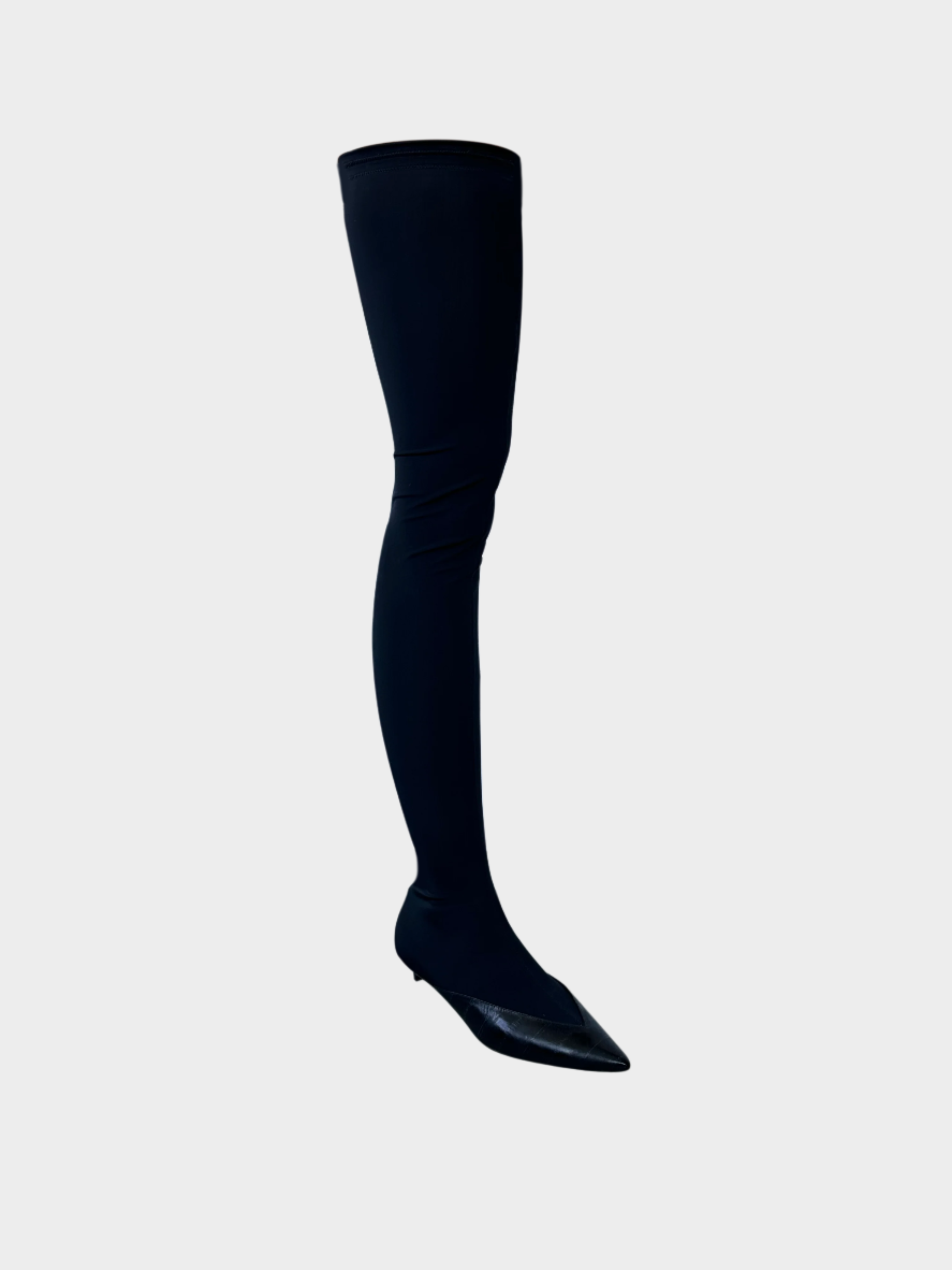 Stivale Show Over The Knee Givenchy in tessuto nero e punta in pelle