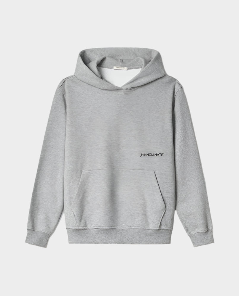 Hinnominate, felpa cappuccio, felpa grigio melange, felpa cotone, streetwear, moda casual