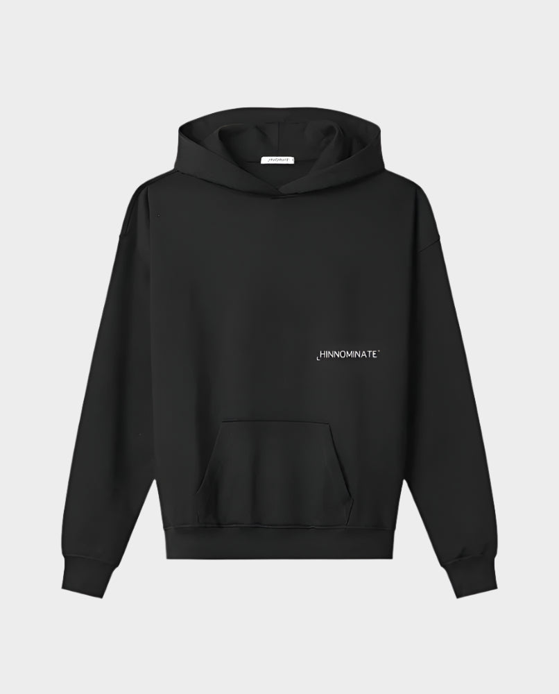 Hinnominate, felpa nero, felpa cappuccio, felpa cotone, streetwear, moda casual