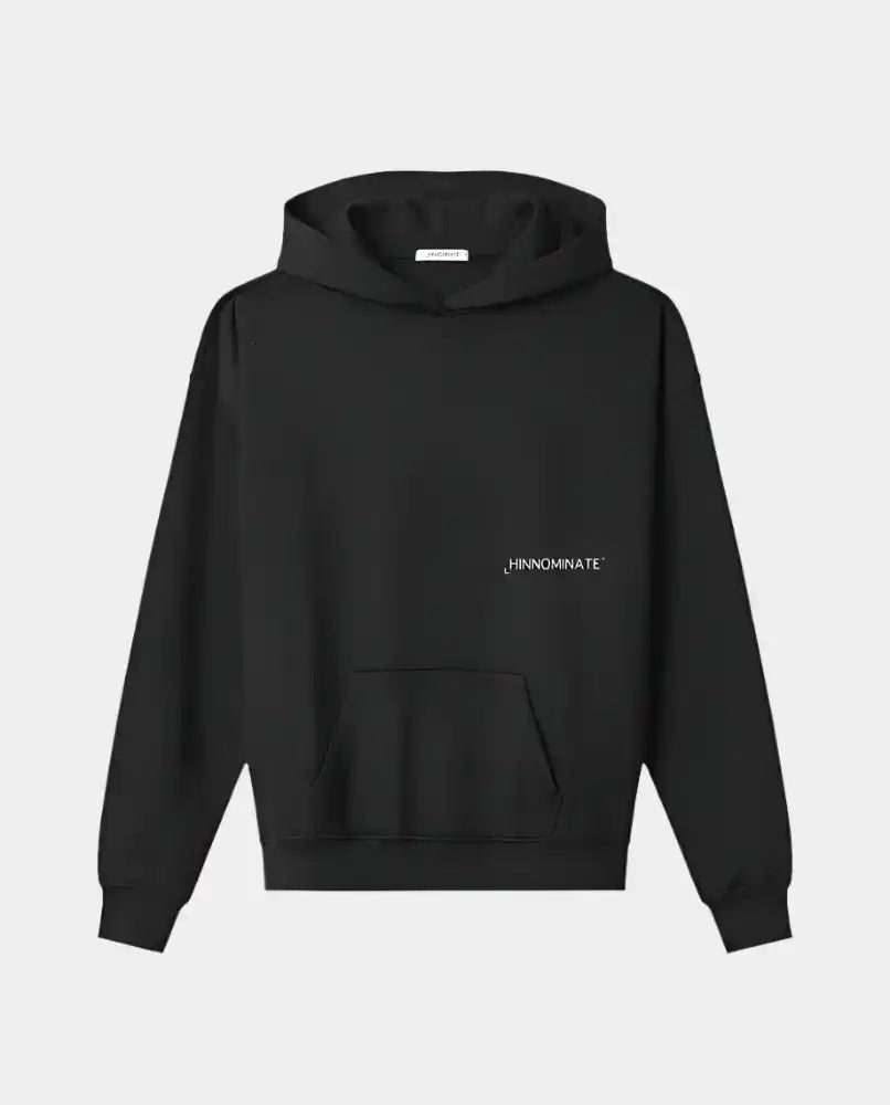 Hinnominate, felpa nero, felpa cappuccio, felpa cotone, streetwear, moda casual
