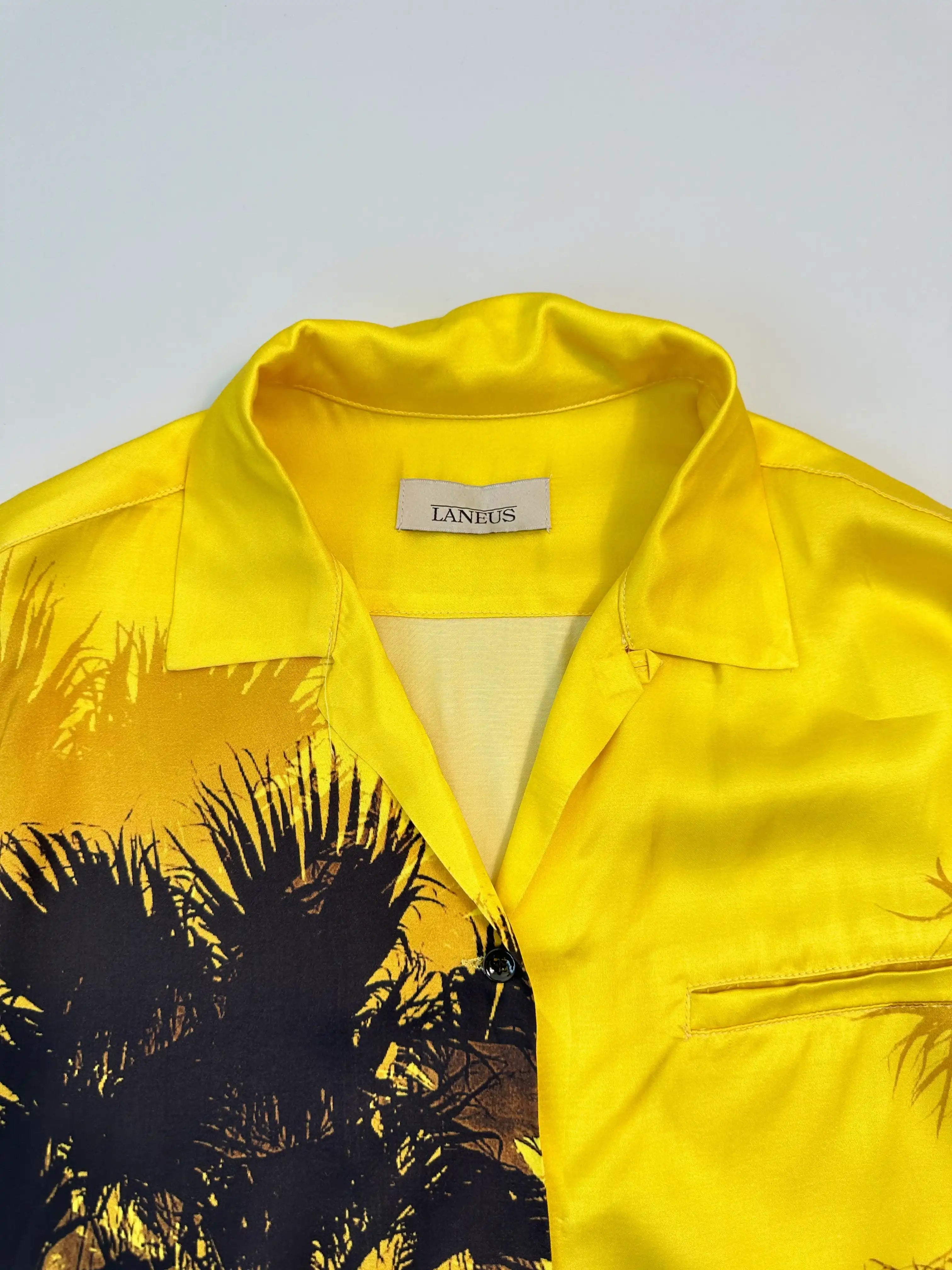 Yellow Shirt With Palm Print
