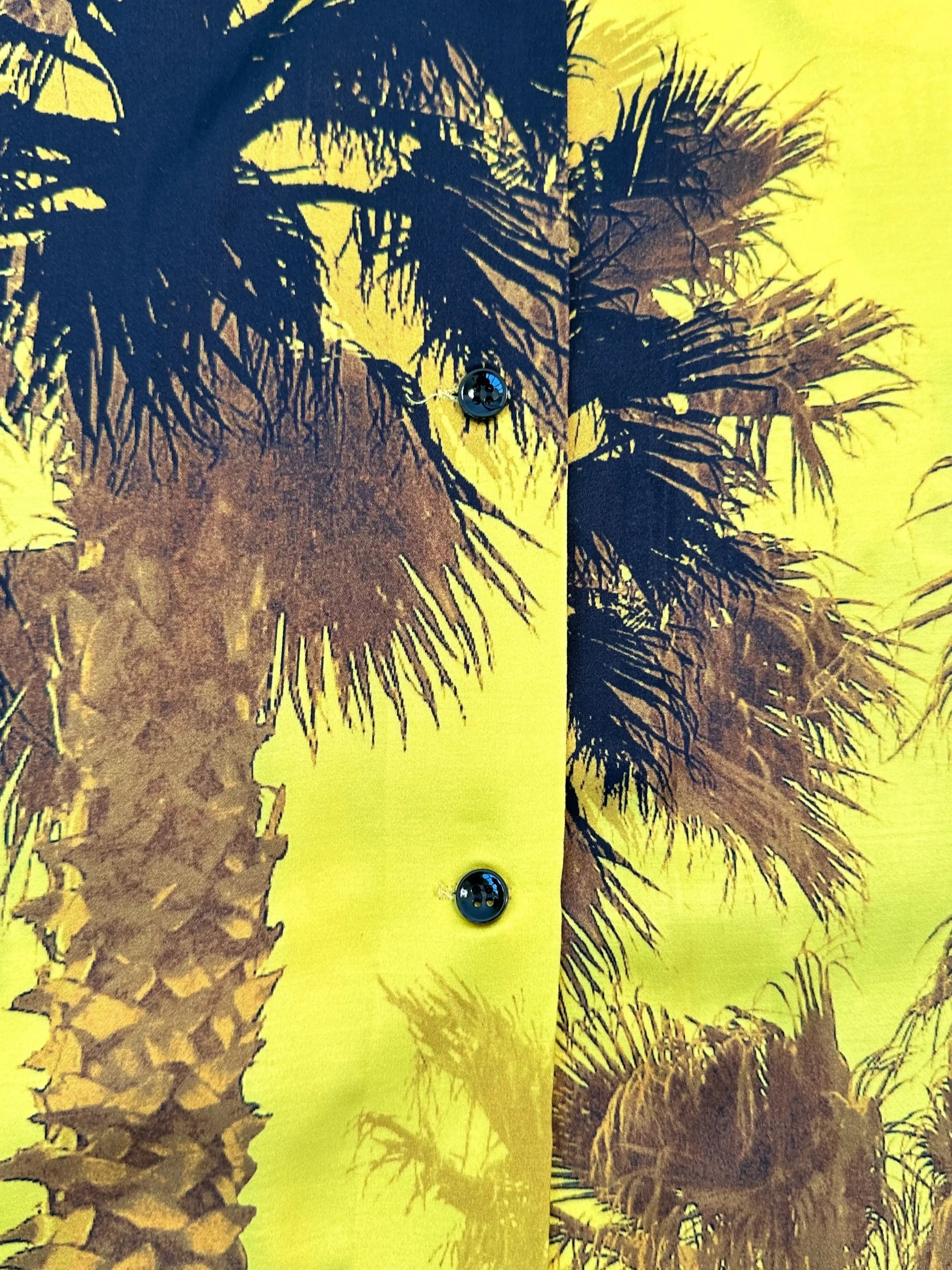 Yellow Shirt With Palm Print